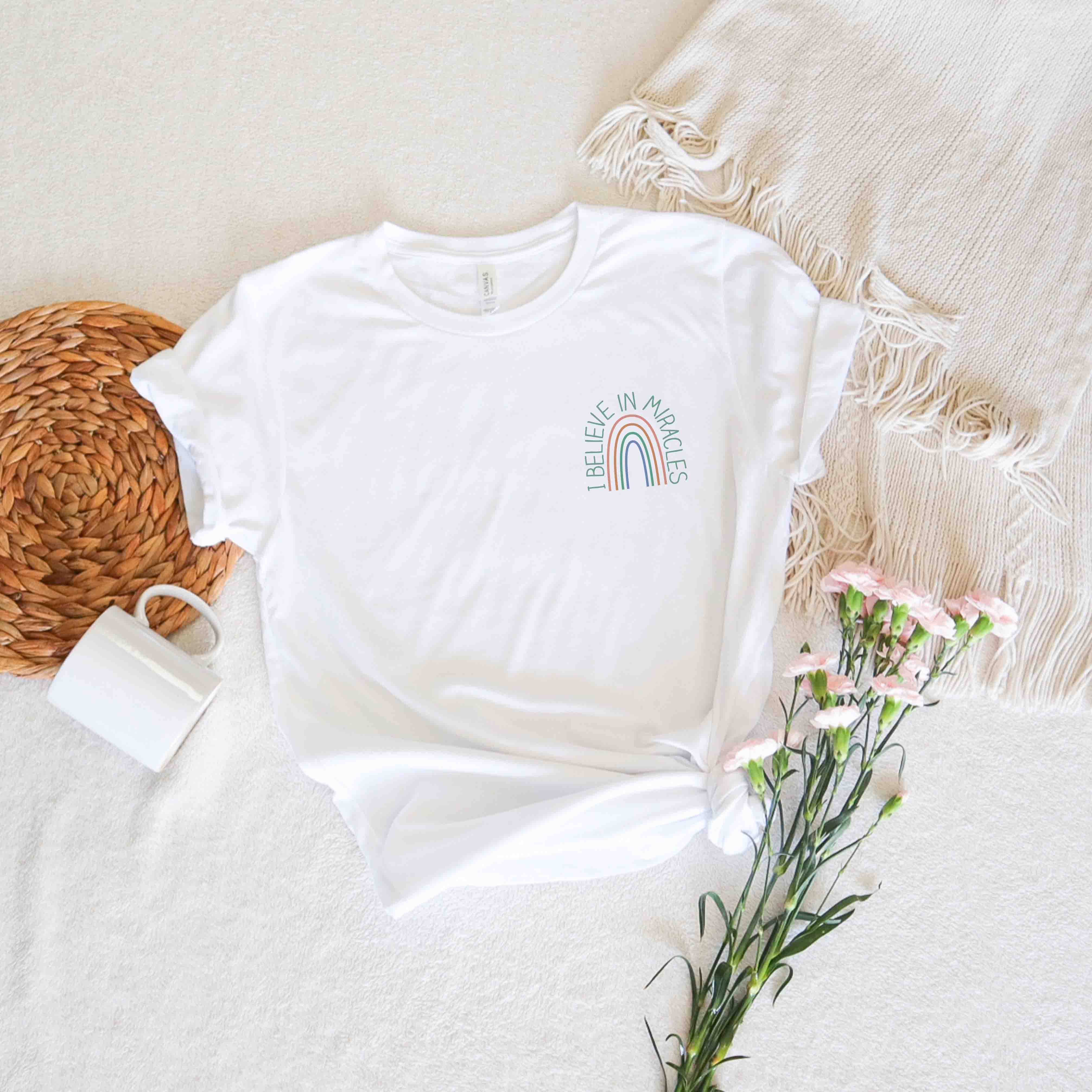  I Believe In Miracles Adult Graphic Tee | White、mySite、layawaytickets