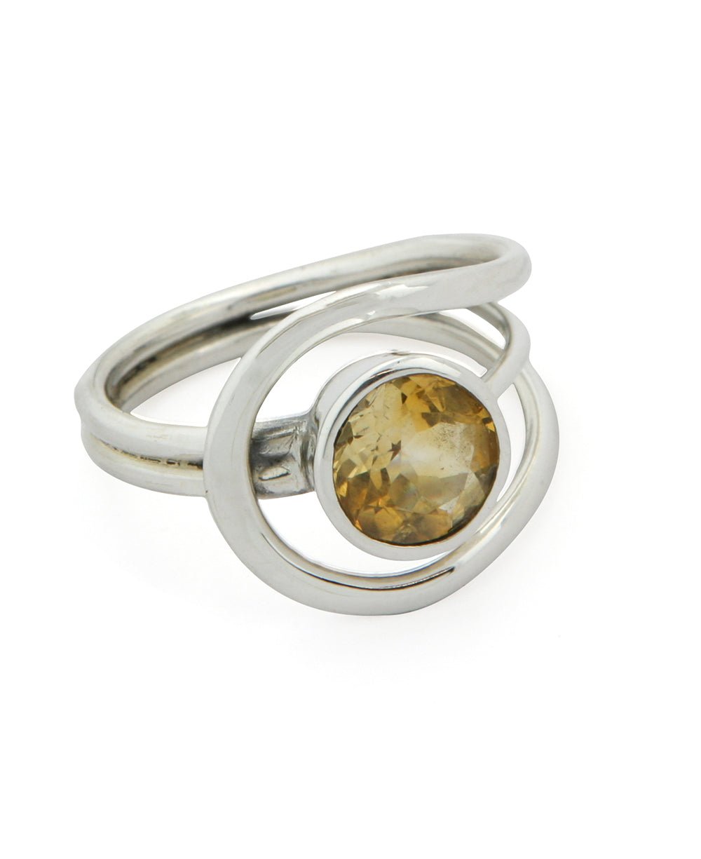 Sterling Silver Loop Ring with Citrine Gemstone、mySite、topwebapps