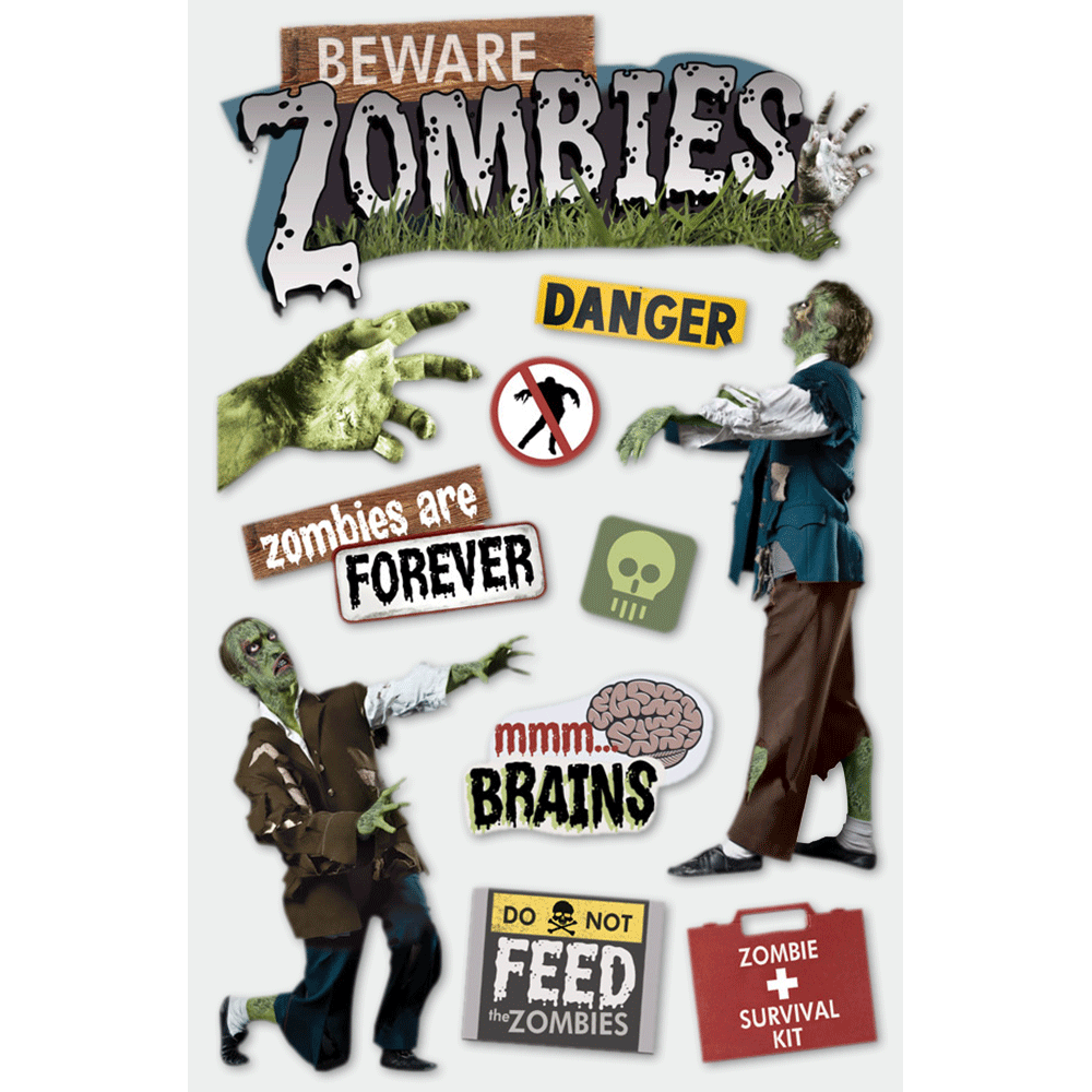  Beware Zombies 3-D Stickers、mySite、ghnorth