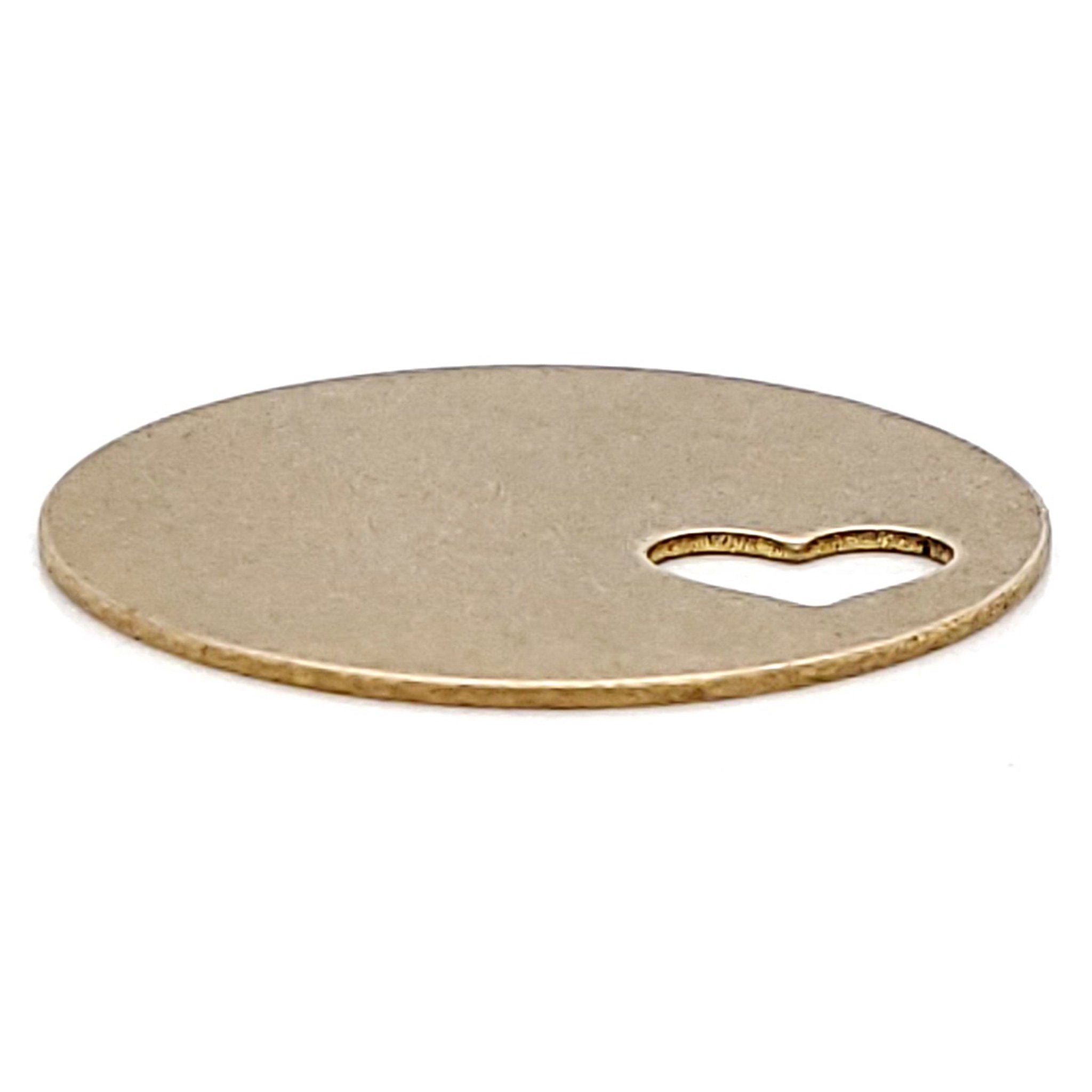 Brass Blank Round Heart Cutout Pendant / SBB0202、mySite、dreamappss