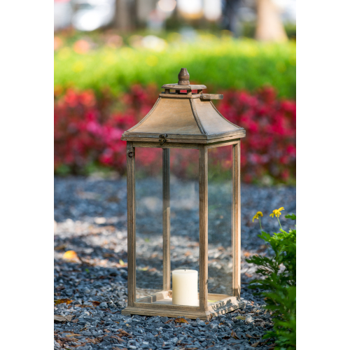 Wooden Candle Lantern Decorative, Hurricane Lantern Holder Decor for Indoor Outdoor, Home Garden Wedding、、xpatfood