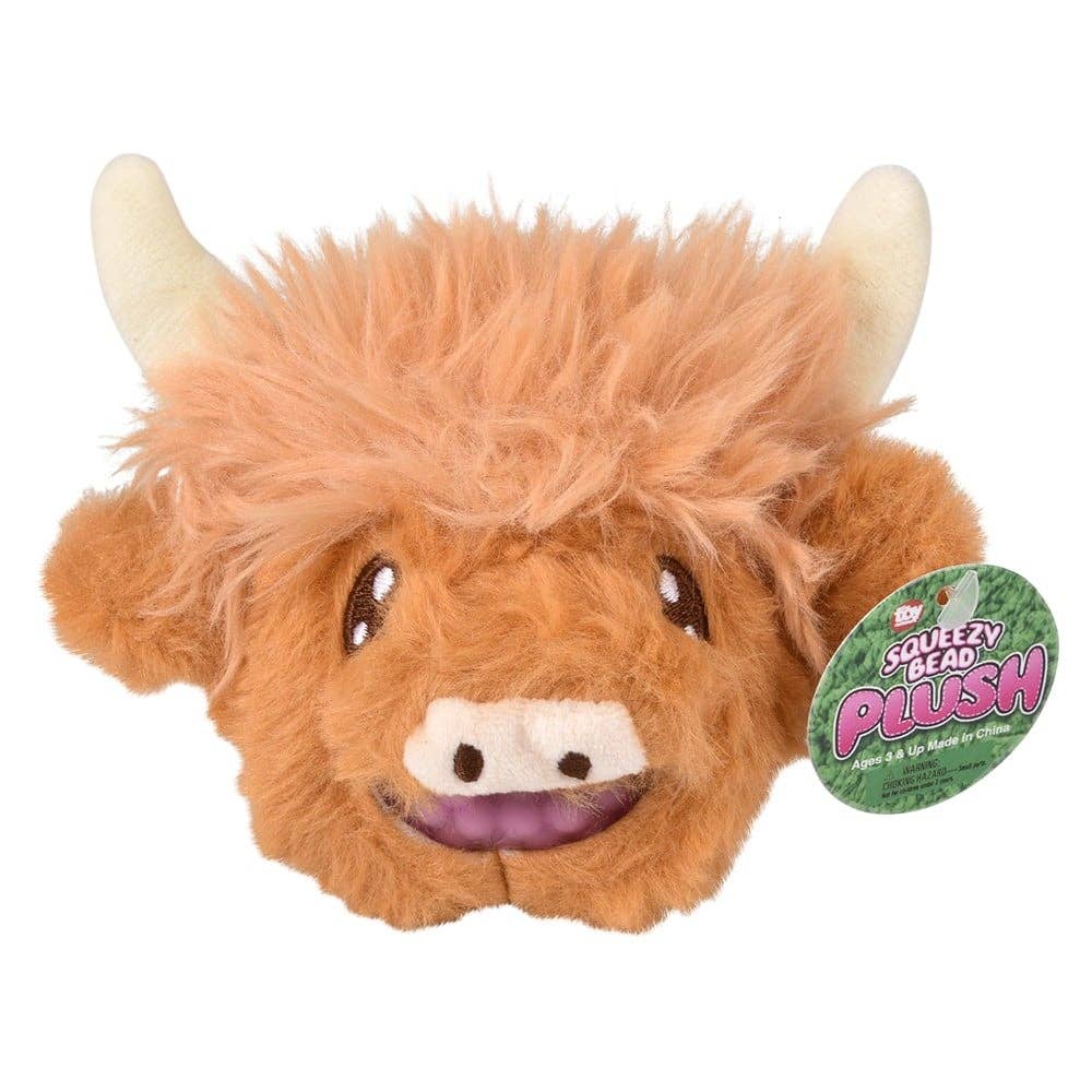 Highland Cow Shaggy Squeezy Bead Plush Ball 3 Super Soft、mySite、g9winljtr