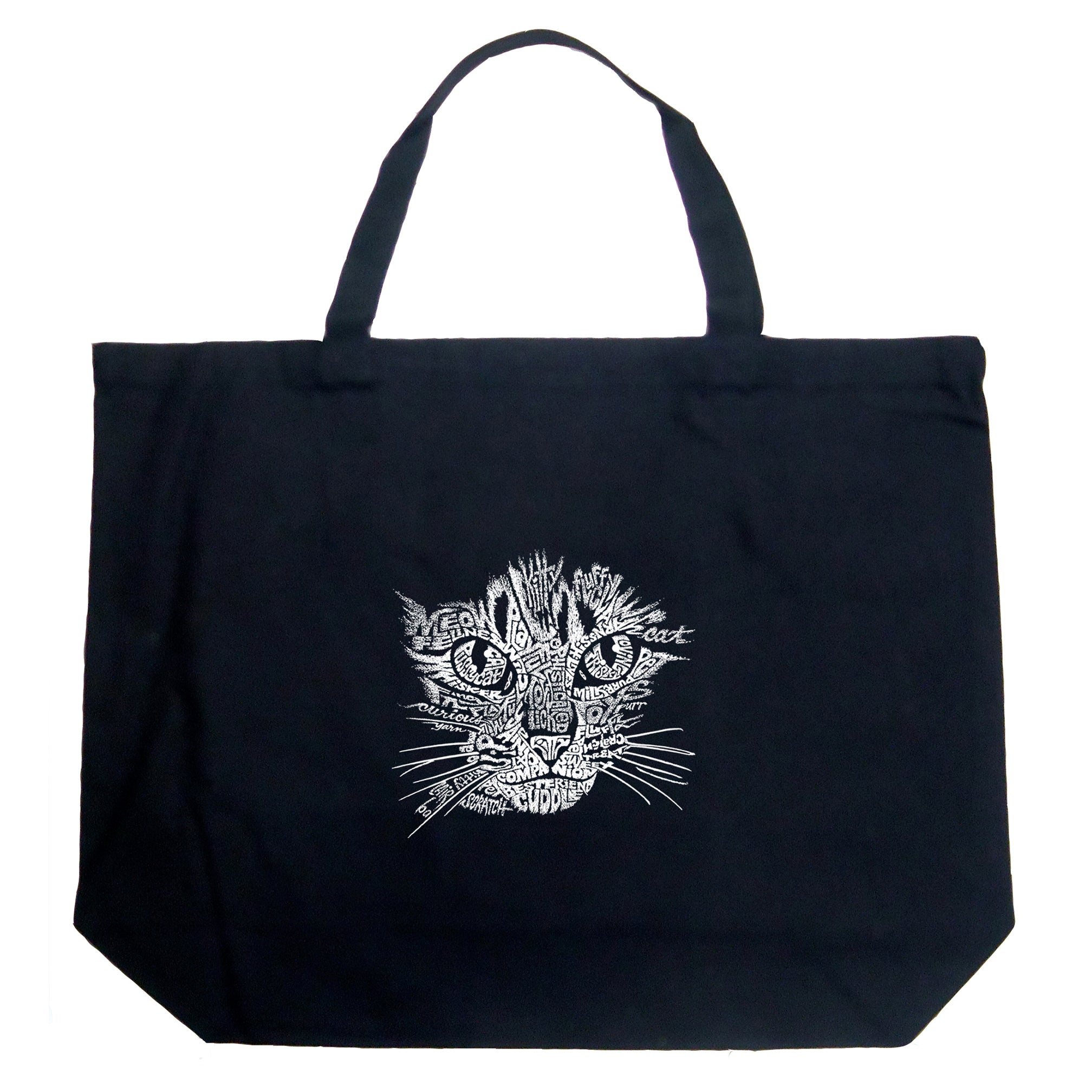 Cat Face - Large Word Art Tote Bag、mySite、camillekostekn