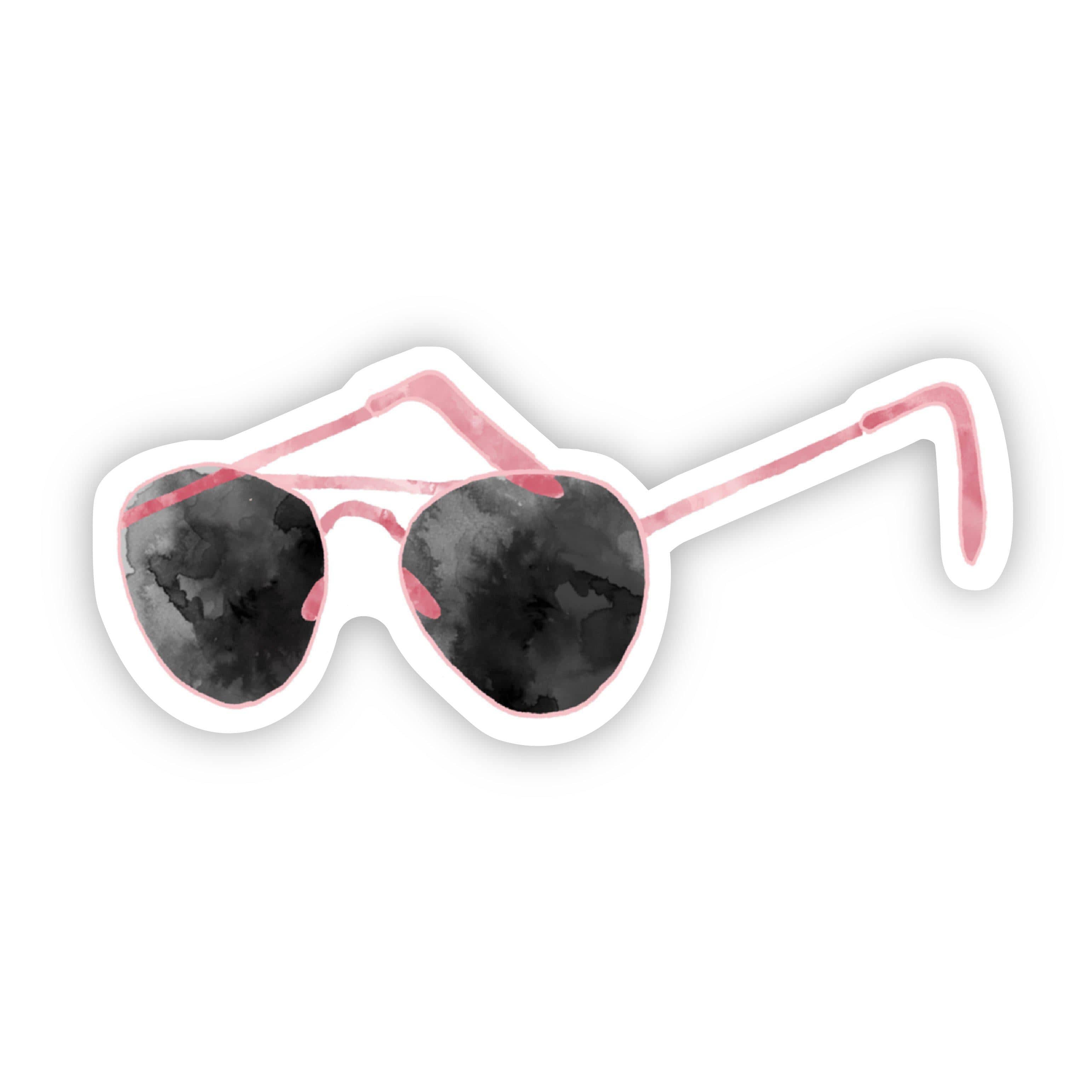  Watercolor Pink Sunglasses Sticker、mySite、elrpsem3k