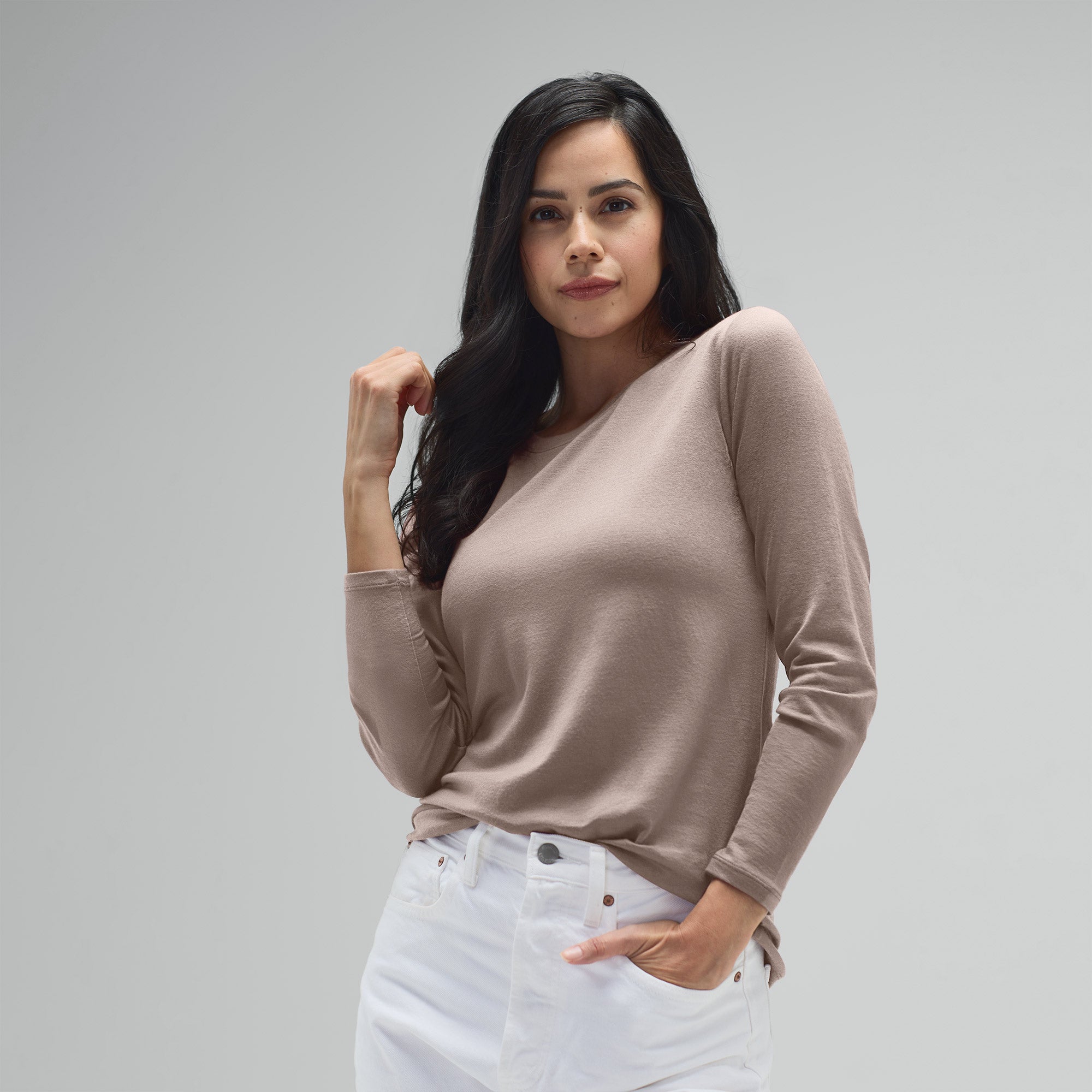 Women's Long Sleeve Merino Crew、mySite、noshort