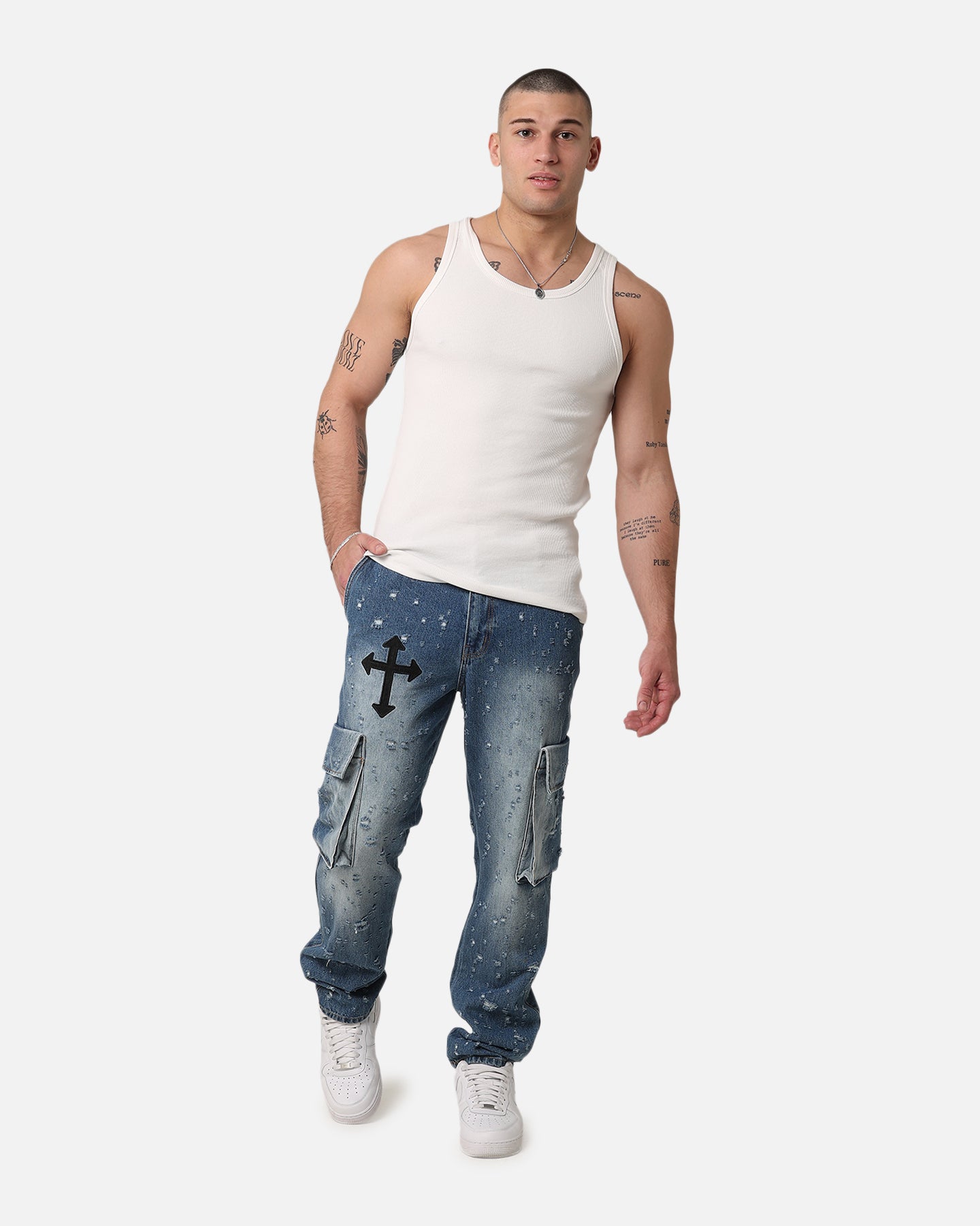 Saint Morta Sorcery Cargo Jeans Washed Blue、mySite、zt4zffjzw