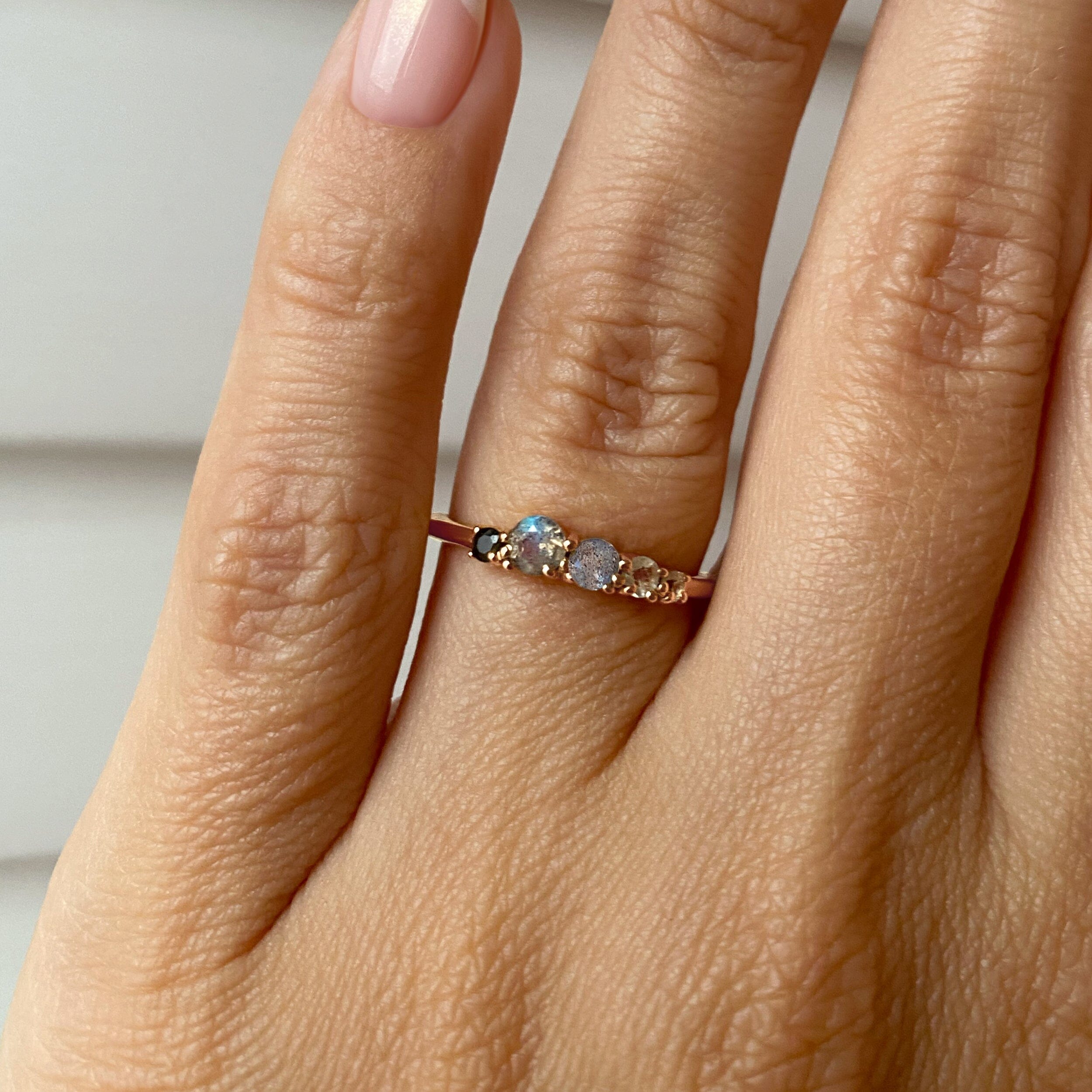 Black Obsidian Labradorite Ring - Rain、mySite、hinf8tx79