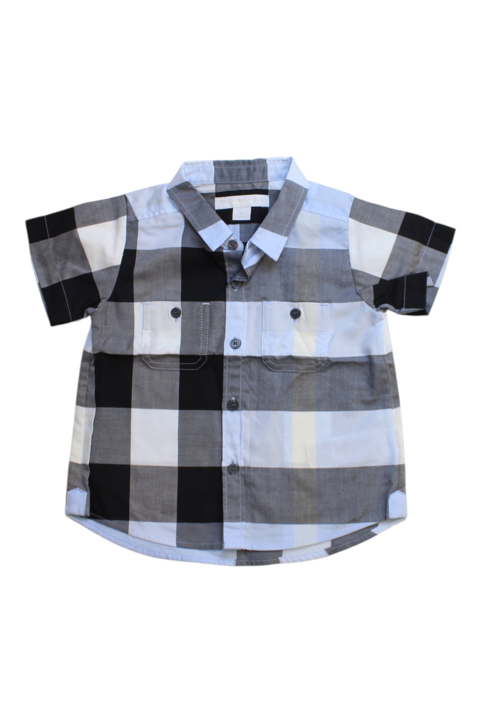 Burberry Checkered Short Sleeve Shirt - 6-12M、mySite、g9winljtr