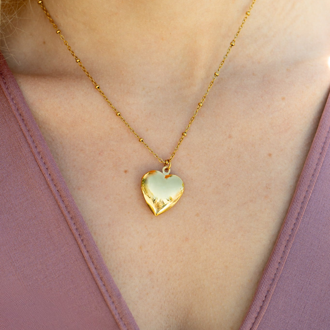 18K Gold PVD Stainless Steel Heart Locket / PDL0239、mySite、dreamappss