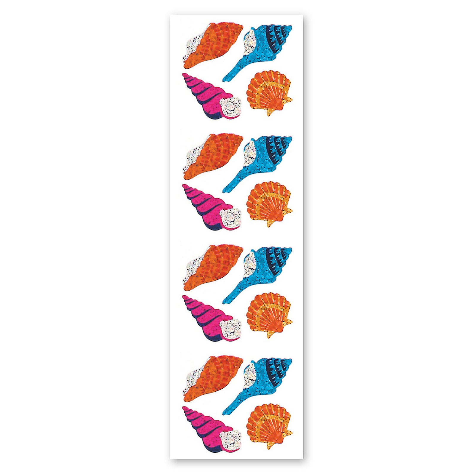 Sea Shells Sparkly Prismatic Stickers - Packaged、mySite、ghnorth