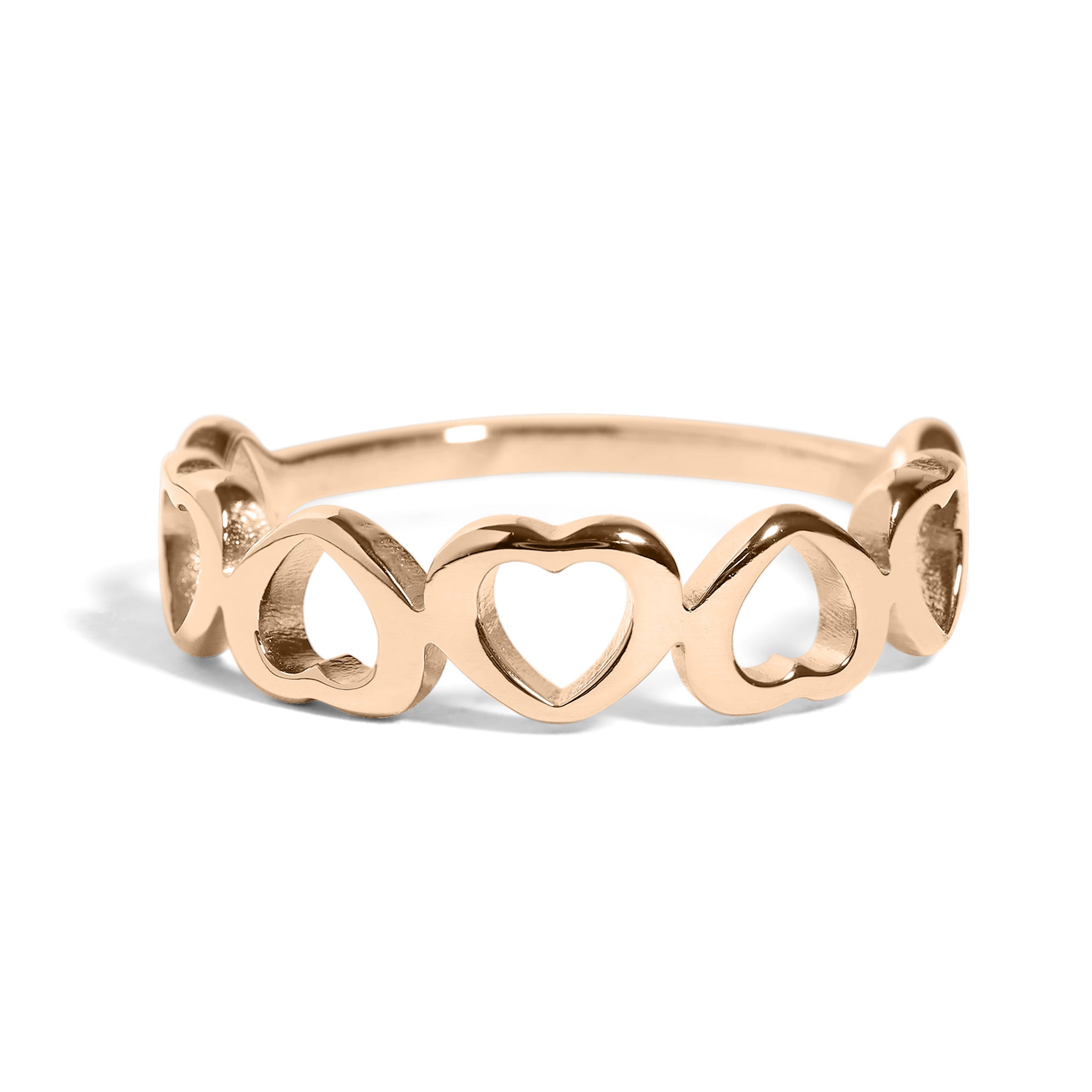 18K Gold PVD Stainless Steel Alternating Heart Stacking Ring / CSR0010、mySite、dreamappss