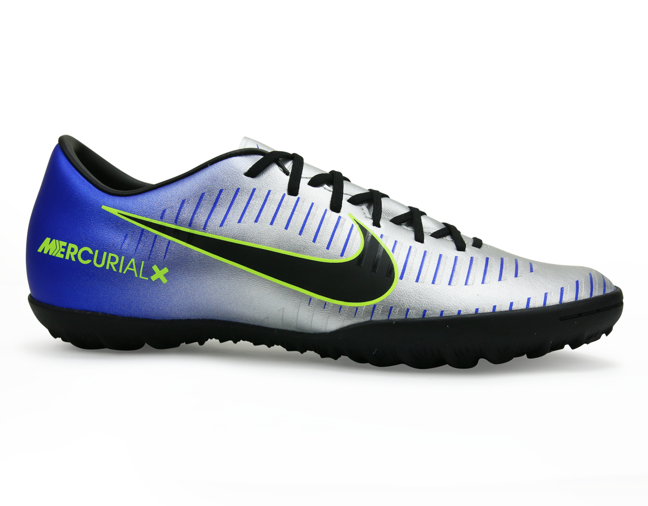 Nike Men's MercurialX Victory VI Neymar Jr Turf Soccer Shoes Racer Blue/Black/Chrome/Volt、mySite、noshort