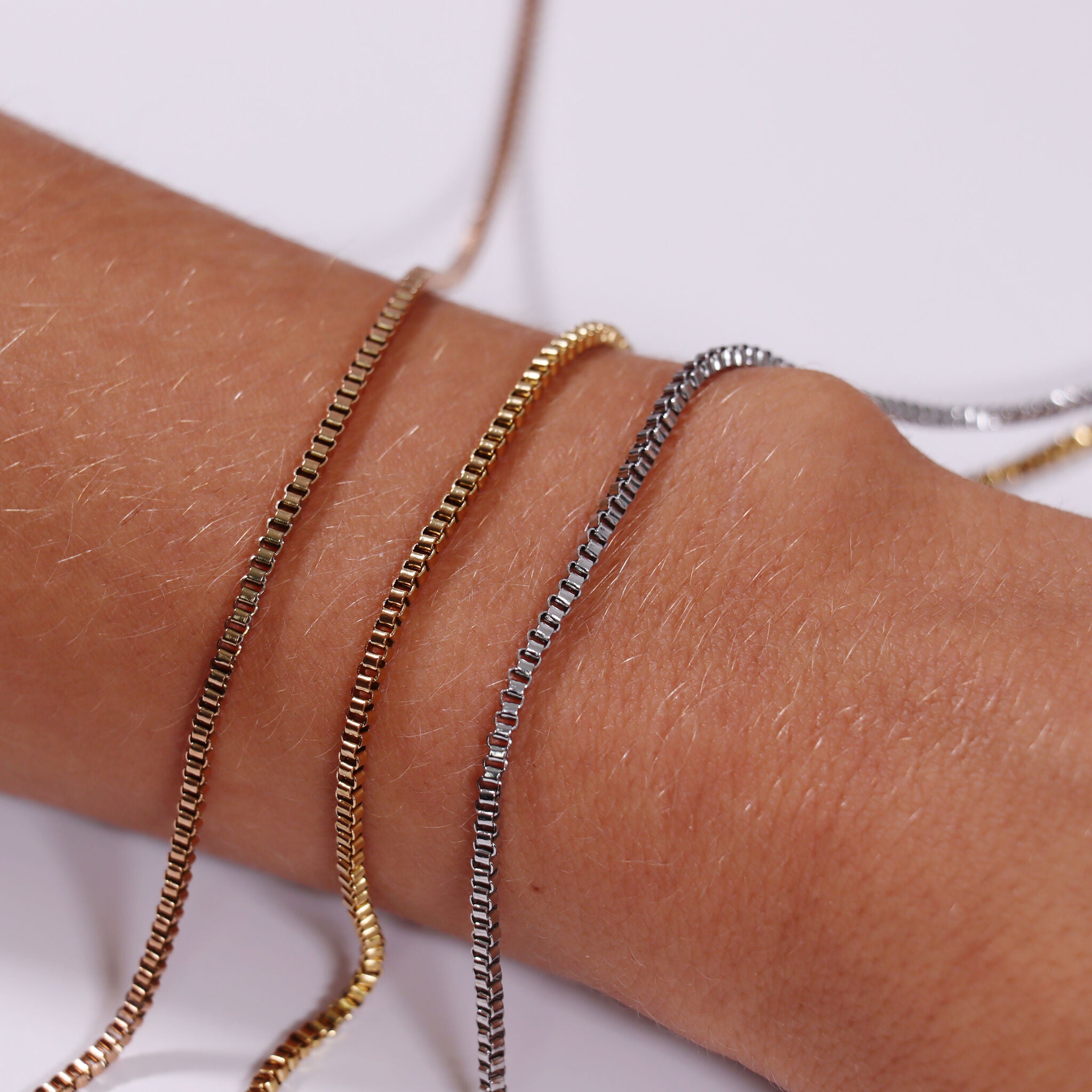 2mm 18K Gold PVD Stainless Steel Box Permanent Jewelry Chain By The Foot / SPL1003、mySite、dreamappss