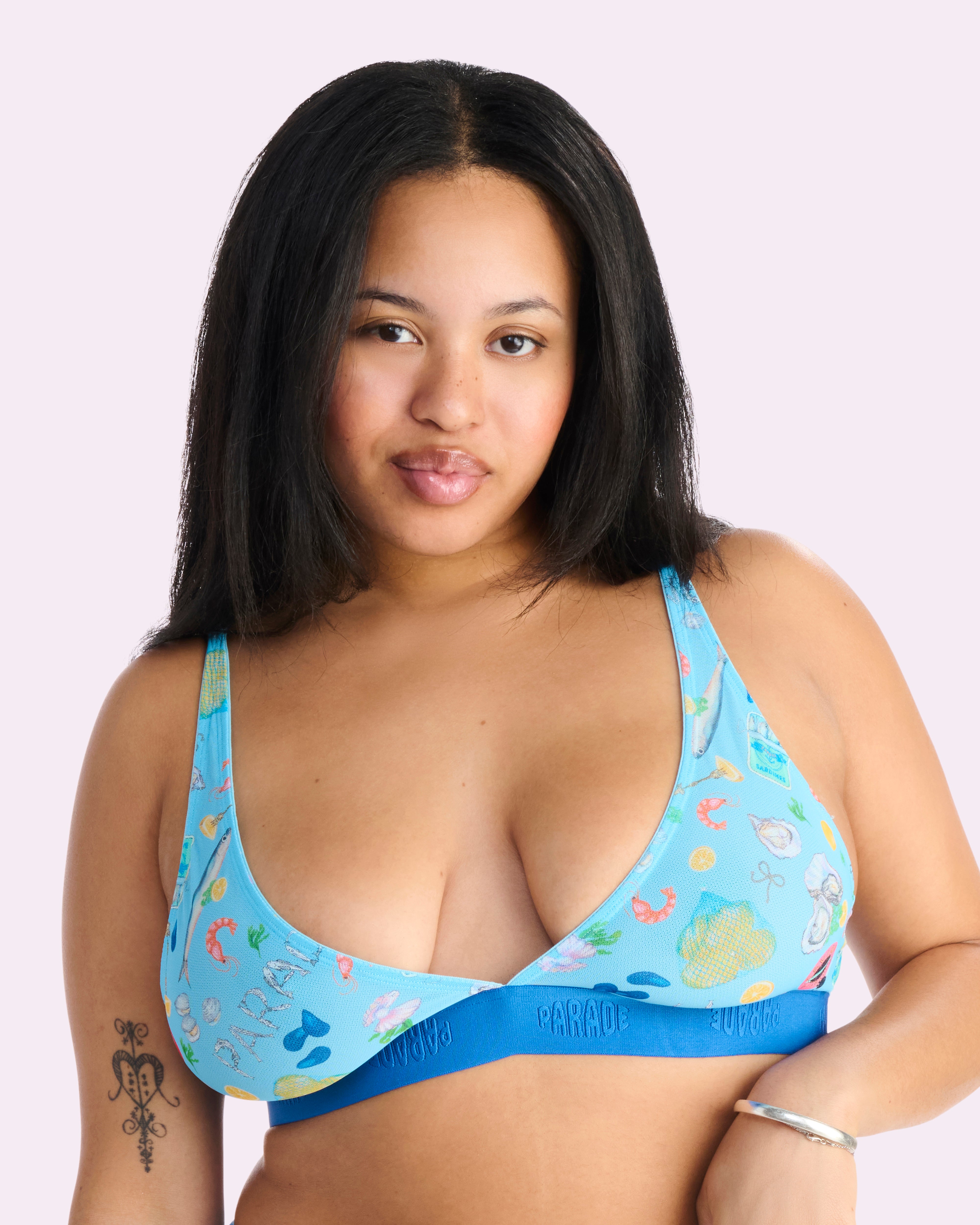 Silky Mesh Plunge Bralette | Silky Mesh (Seaside Paradise)、mySite、bengalsvssteelers