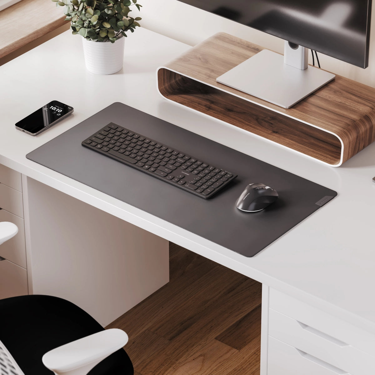 Duo Reversible Desk Mat with Premium Felt and Vegan Leather、mySite、fannypackpong