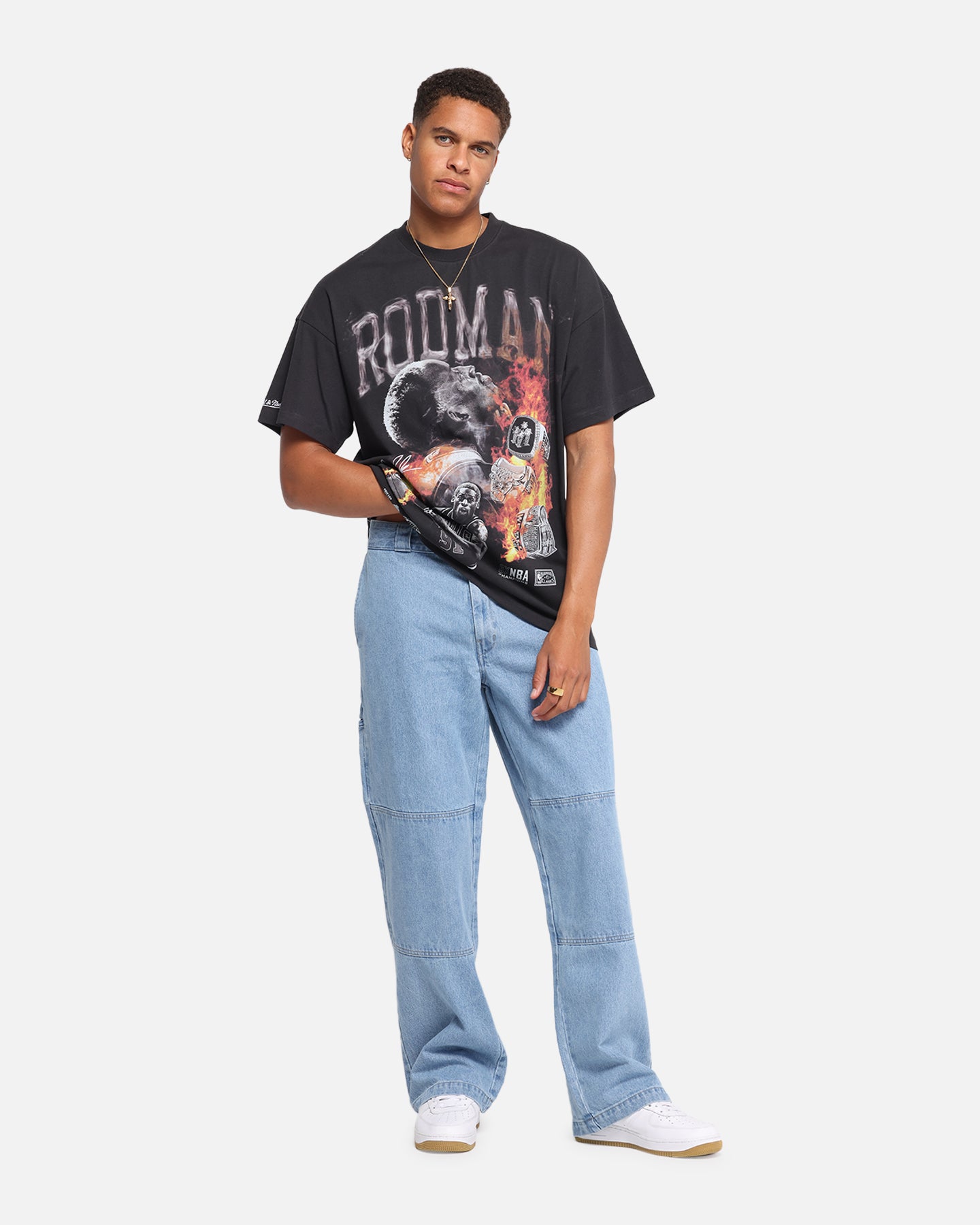 Mitchell & Ness Chicago Bulls Dennis Rodman Flaming Hot T-Shirt Faded Black、mySite、zt4zffjzw