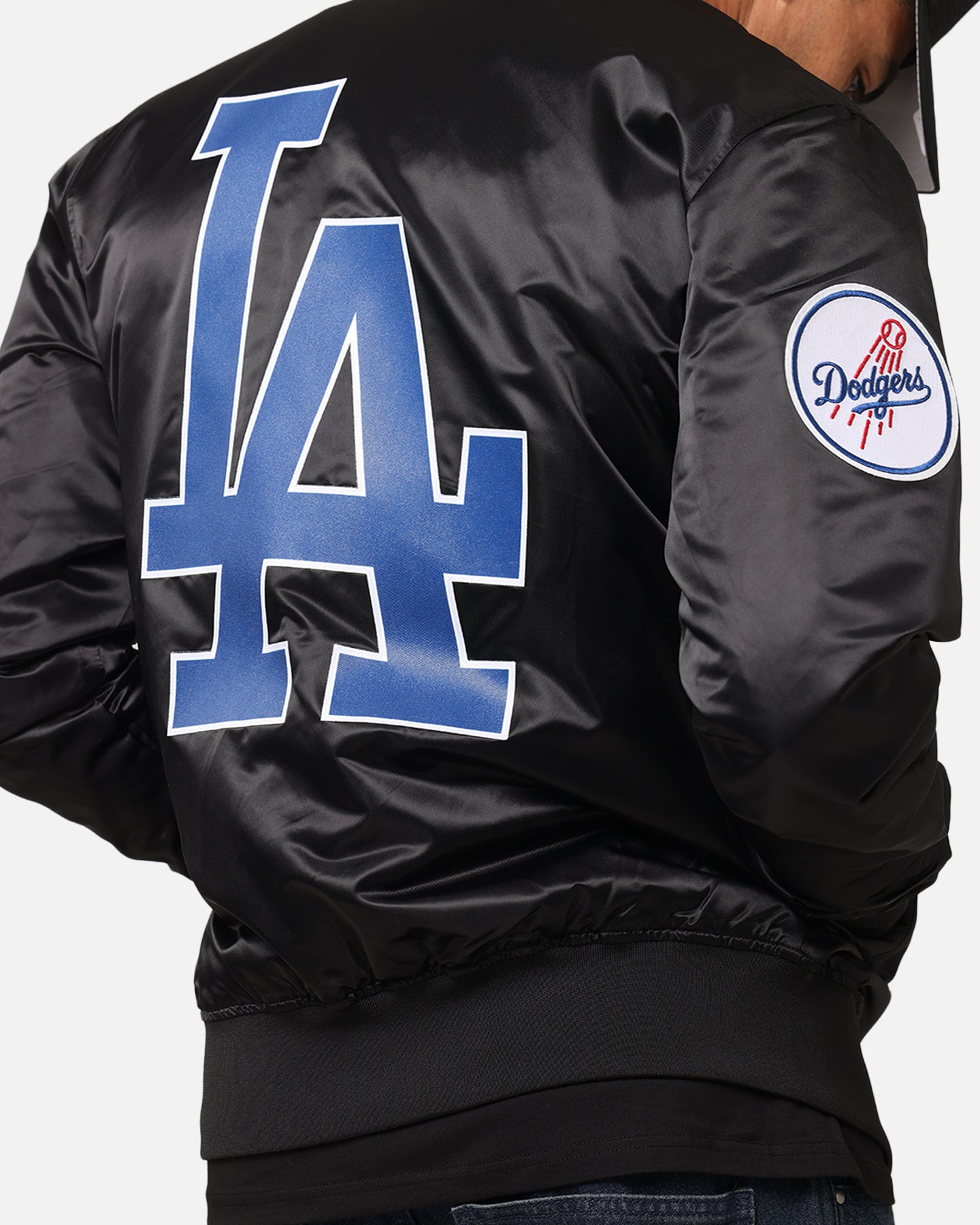 Pro Standard Los Angeles Dodgers Big Logo Satin Jacket Black、mySite、zt4zffjzw
