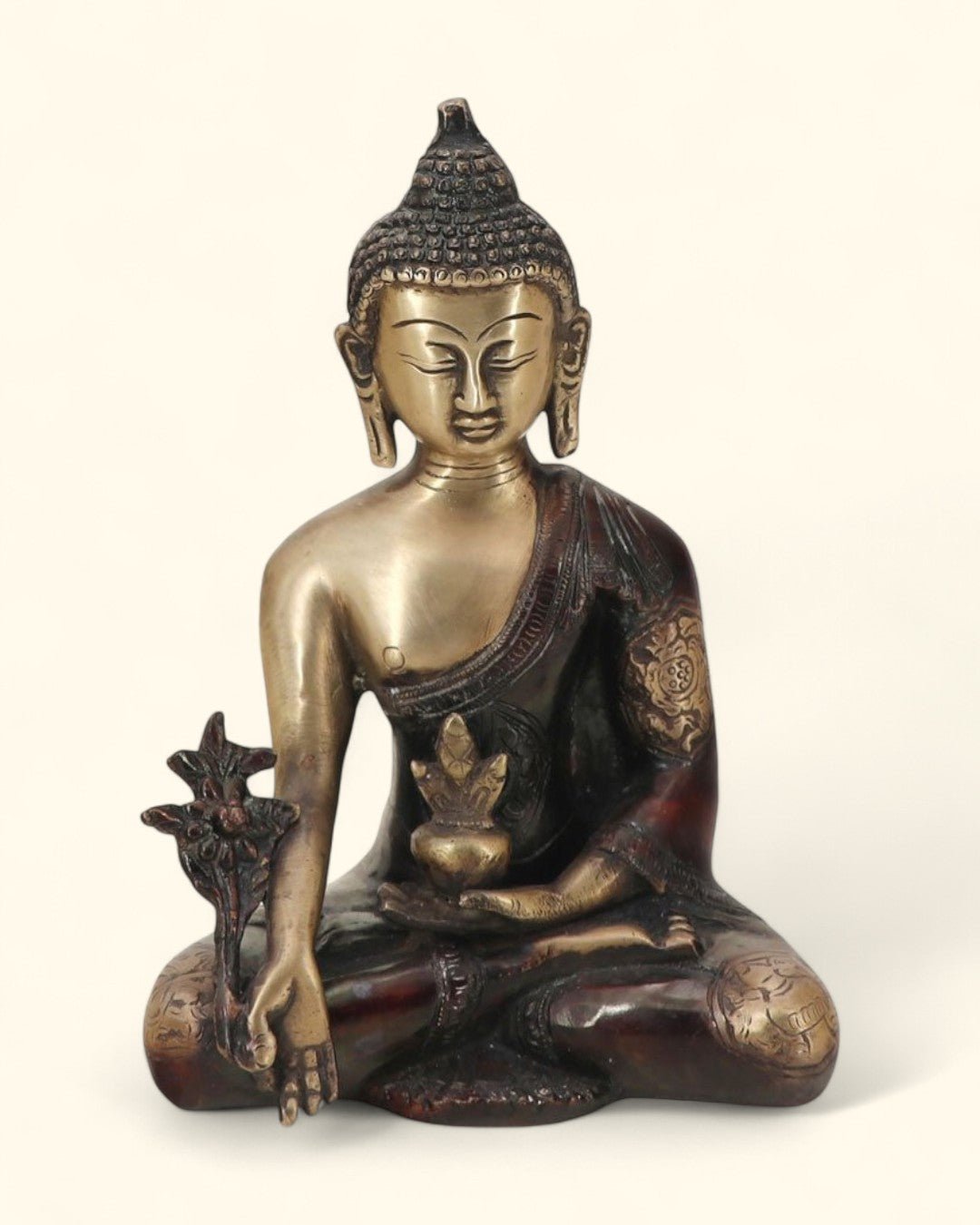 Medicine Buddha Statue in Brass With Intricate Design、mySite、topwebapps