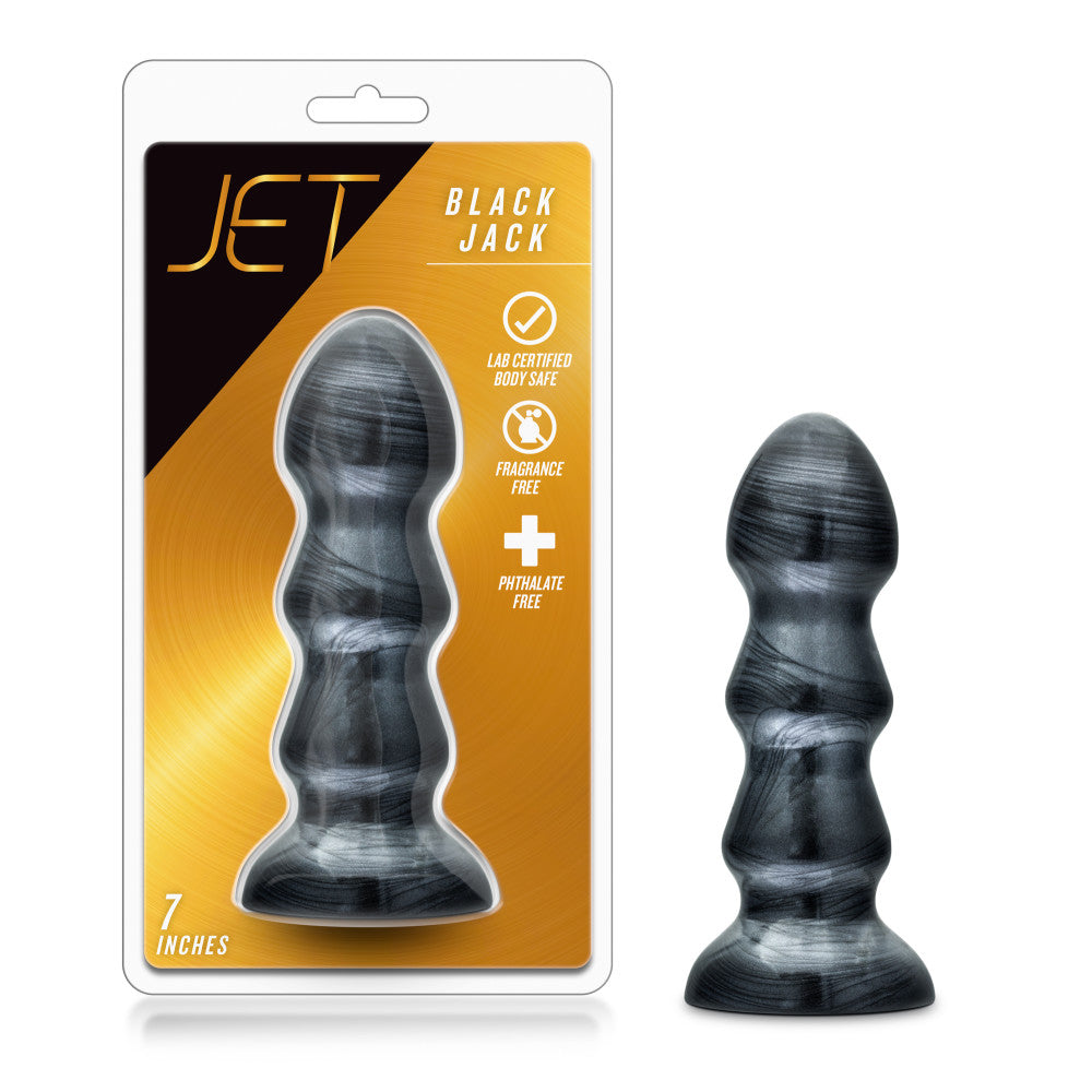 Jet By Blush® | Black Jack Carbon Metallic Black 7-Inch Anal Plug、mySite、bottomscart