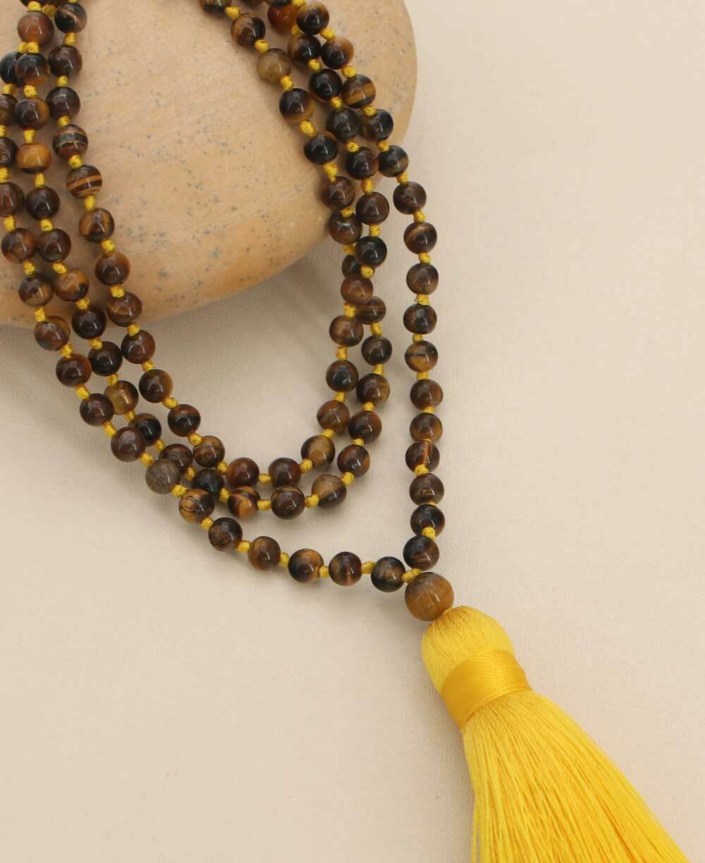 Tiger's Eye Meditation Mala, Knotted 108 Beads、mySite、topwebapps