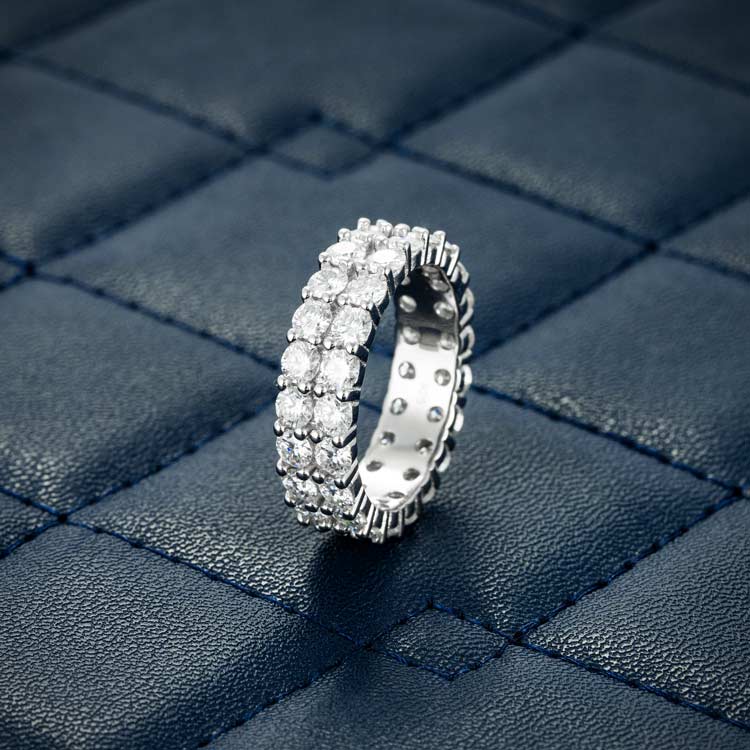 2-Row Moissanite Band Ring 14K Gold、mySite、hinf8tx79