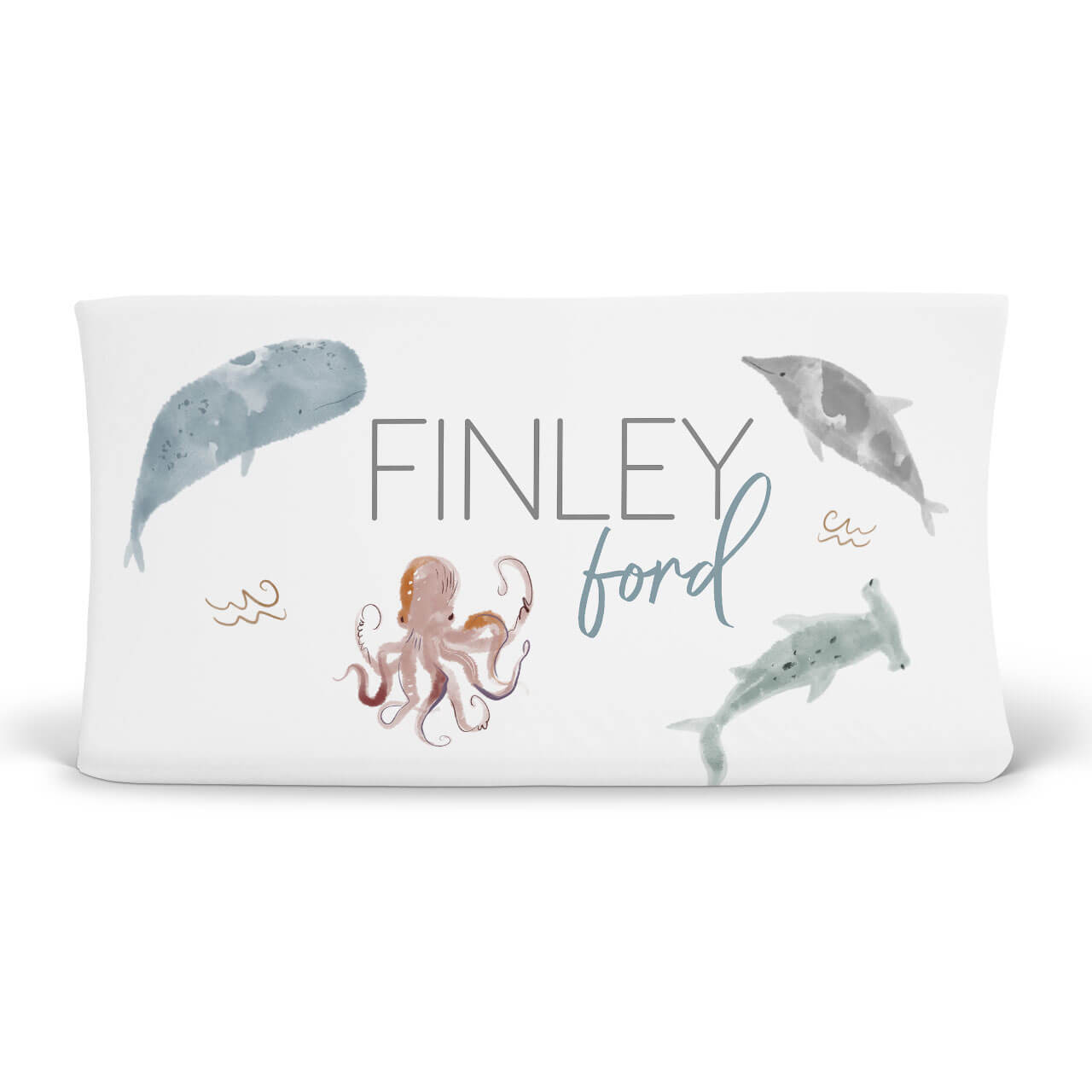  Sea Life Personalized Changing Pad Cover、mySite、layawaytickets