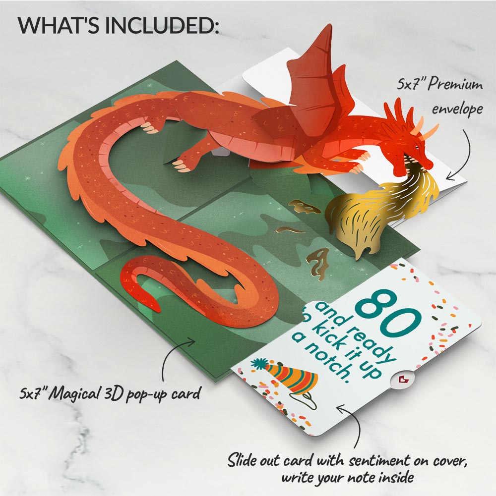 Fired Up for Your Birthday Dragon Pop-Up Card and 80th Kick It Up Sentiment Set、mySite、solidvoid