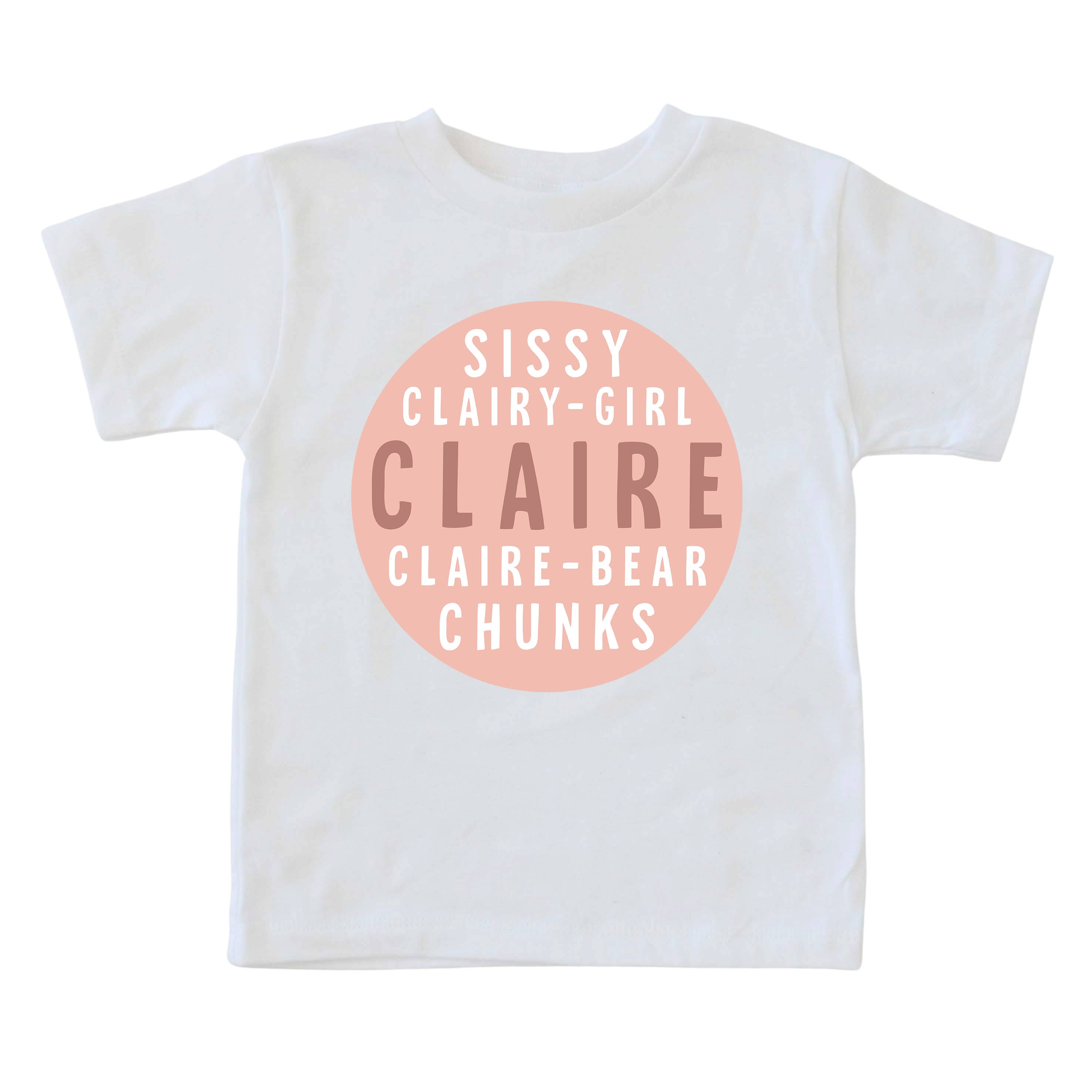  Personalized Pink Nickname Circle Kids Graphic Tee | White、mySite、layawaytickets