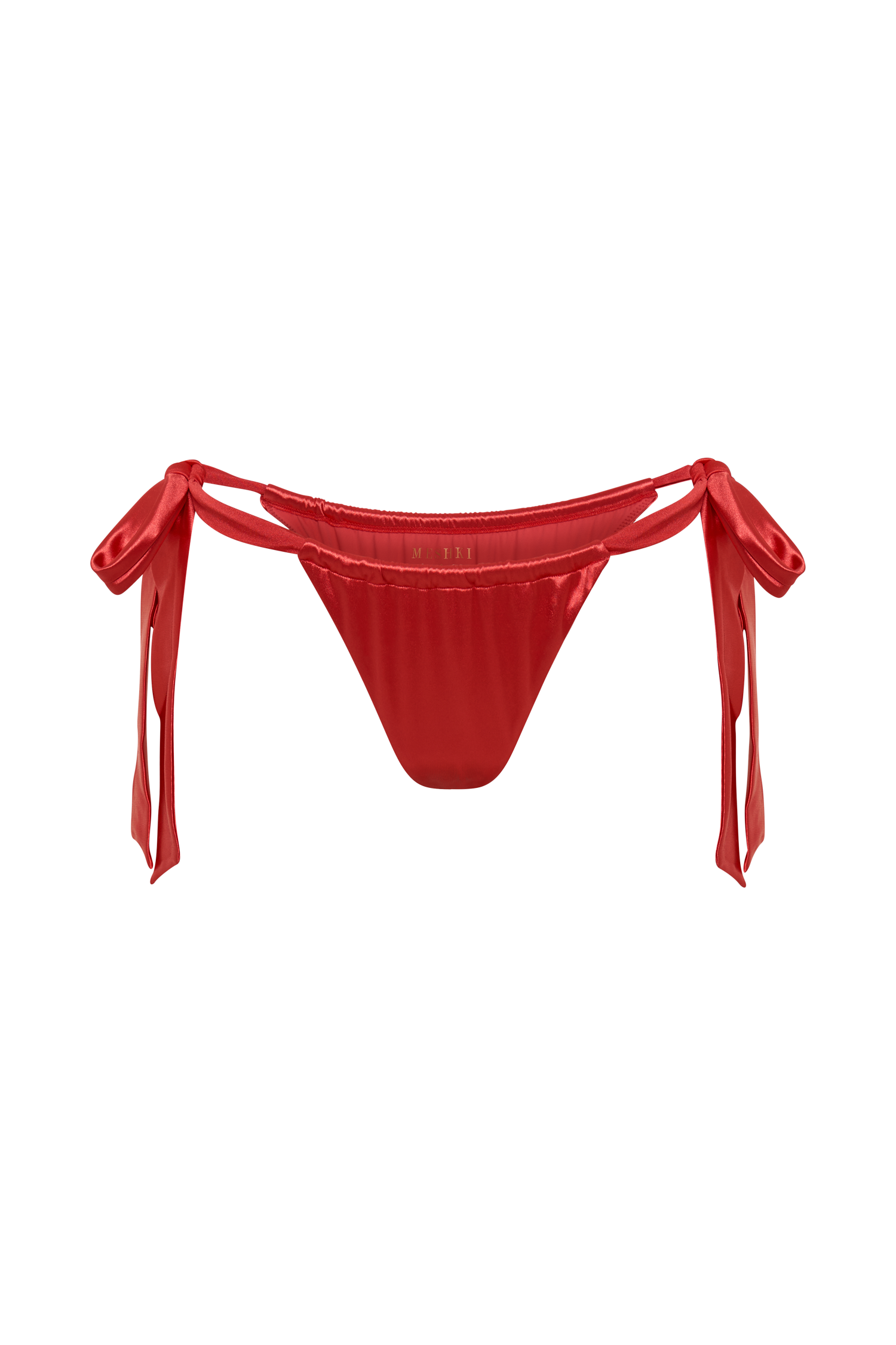 Danika Satin Knot Bikini Bottom - Pomegranate、mySite、solidvoid