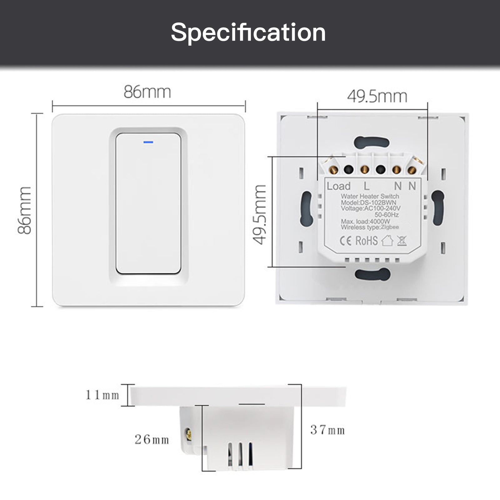 MOES Smart ZigBee Water Heater Boiler Switch Wireless Control Timer for Heating Water 20A EU、mySite、fannypackpong