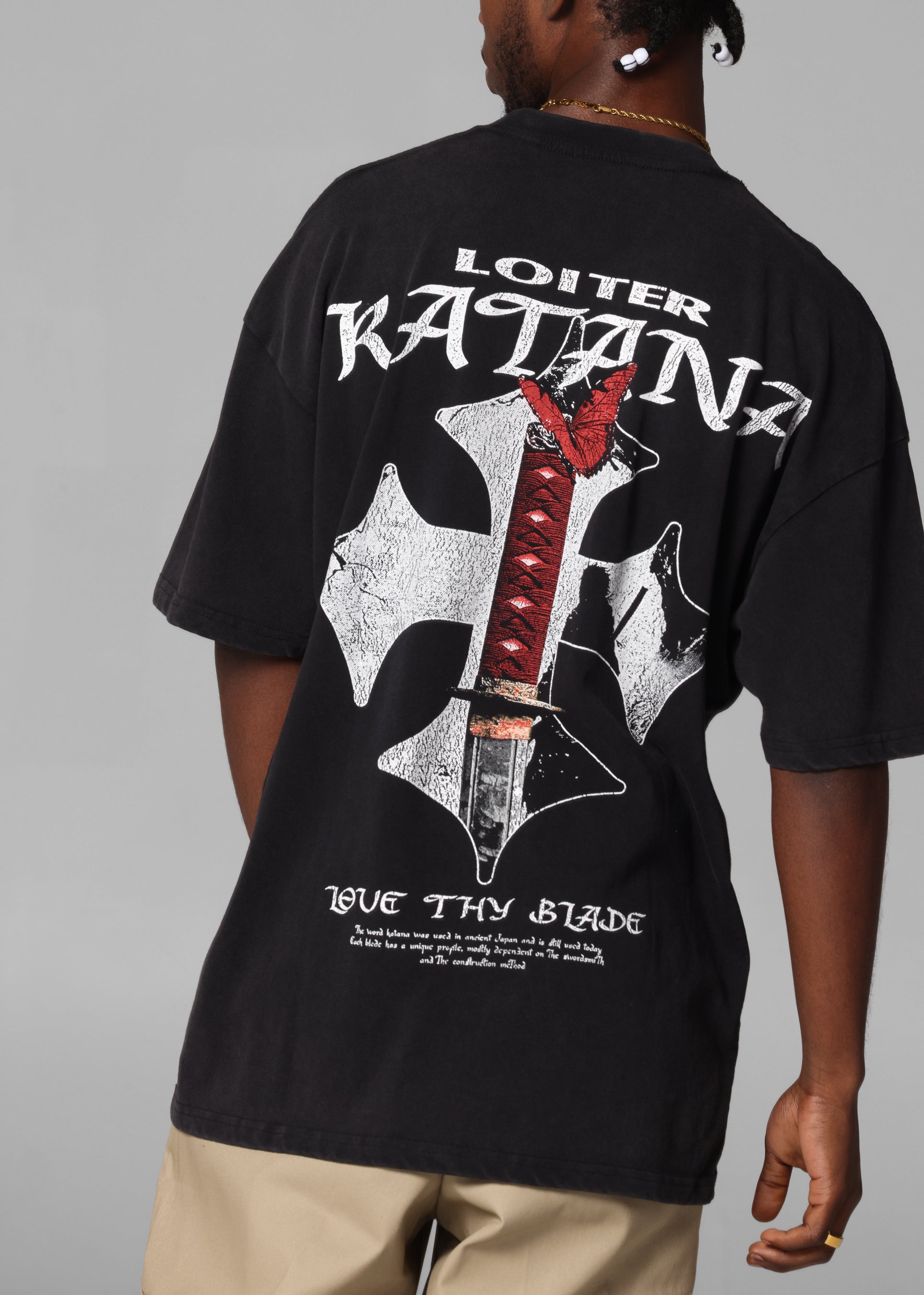 Loiter Katana Vintage T-Shirt Black Acidwash、mySite、zt4zffjzw