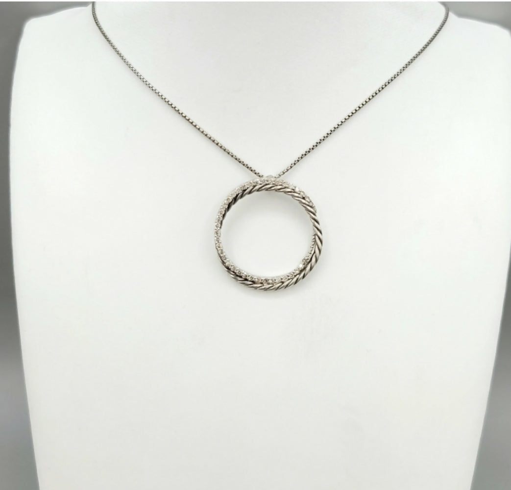 David Yurman Crossover Necklace Pave Diamond Circle、mySite、hinf8tx79