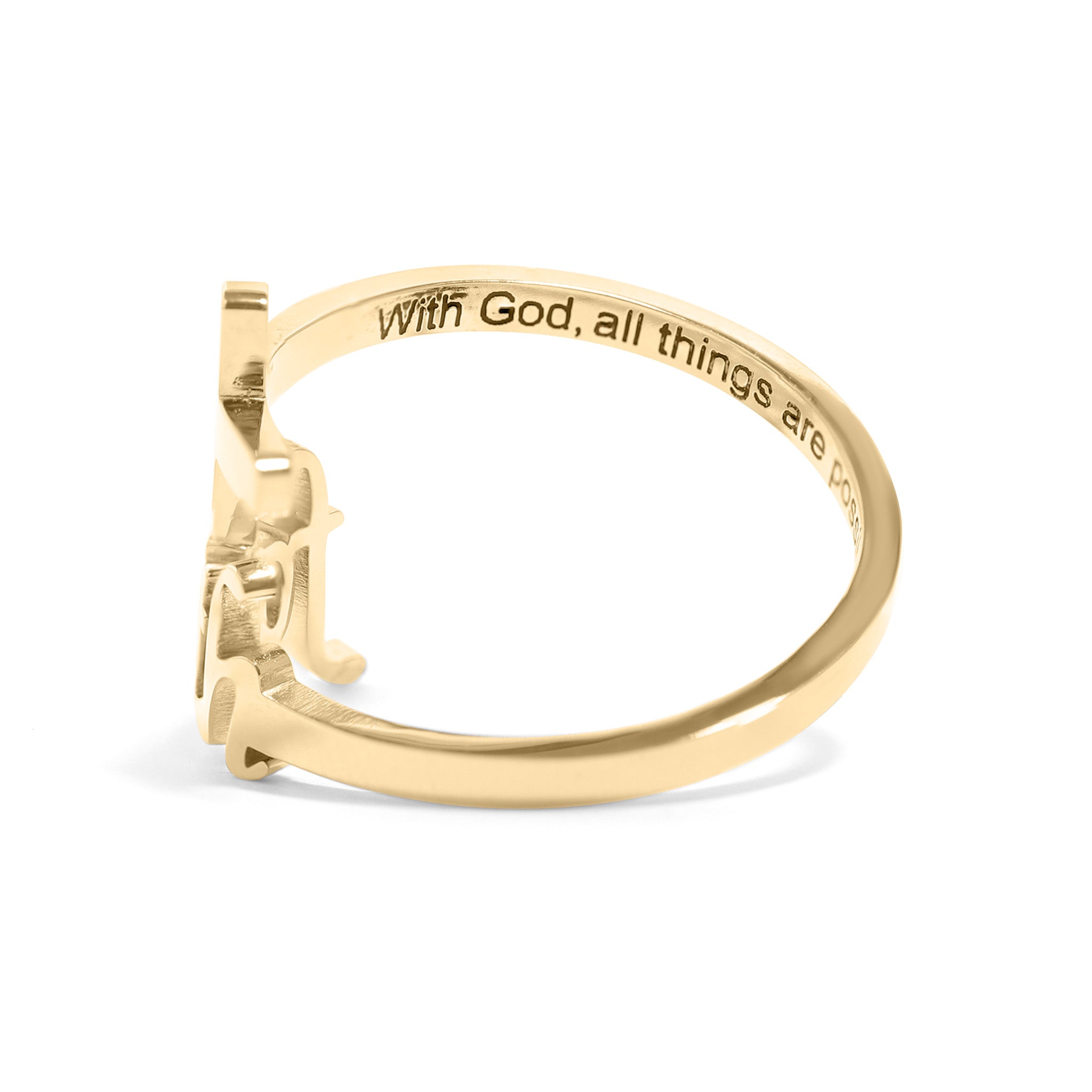 18K Gold PVD Stainless Steel Adjustable Faith Ring / KSS0008、mySite、dreamappss