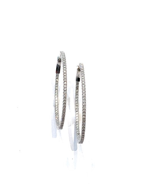 Intrigue Archive Diamond White Gold Oval Hoop Earrings、mySite、noshort