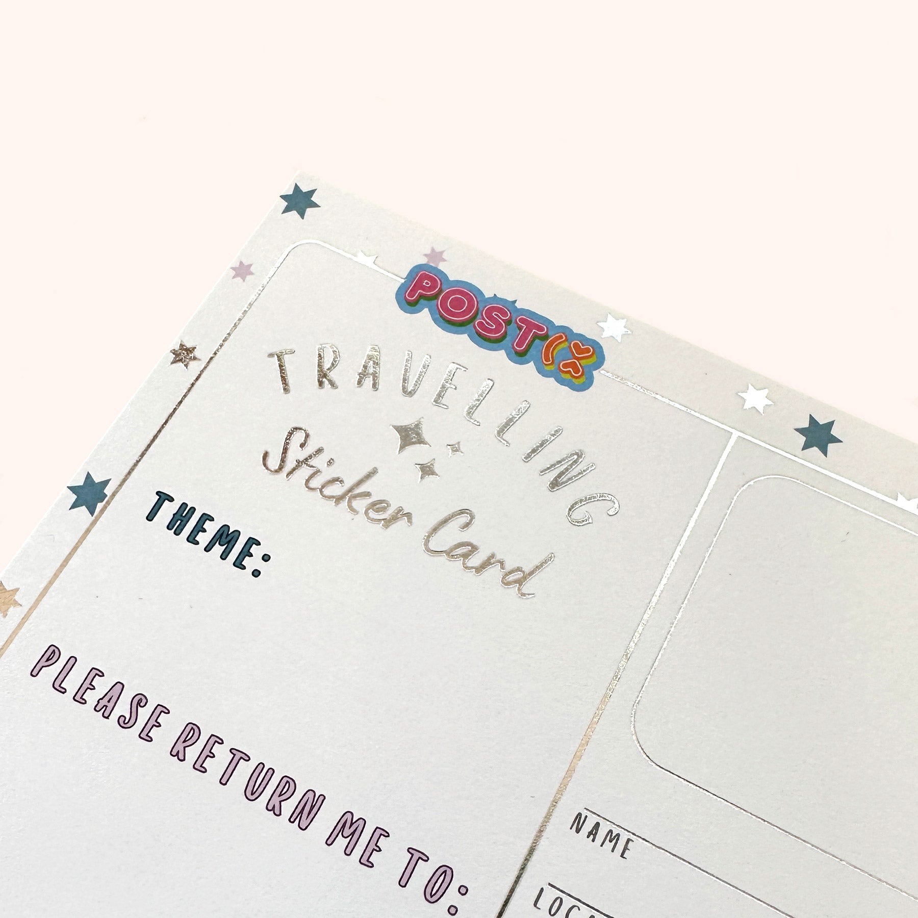  Pastel Jacaranda, Teal & Silver Travelling Sticker Card 5 Pack、mySite、ghnorth