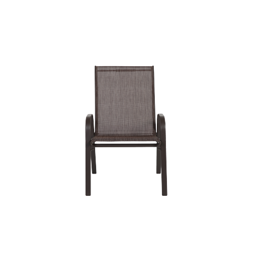 4 Piece Patio Chairs, Outdoor Camping Chairs with Breathable Textilene Fabric, Set of 2 Garden Chairs with Armrest High Backrest for Garden Patio Pool Beach Yard Space Saving ( Brown)、、casual