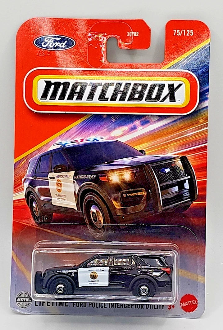 Ford Police Interceptor Utility San Diego #75 * 2025 Matchbox Basic Case E、mySite、hgirdovlk