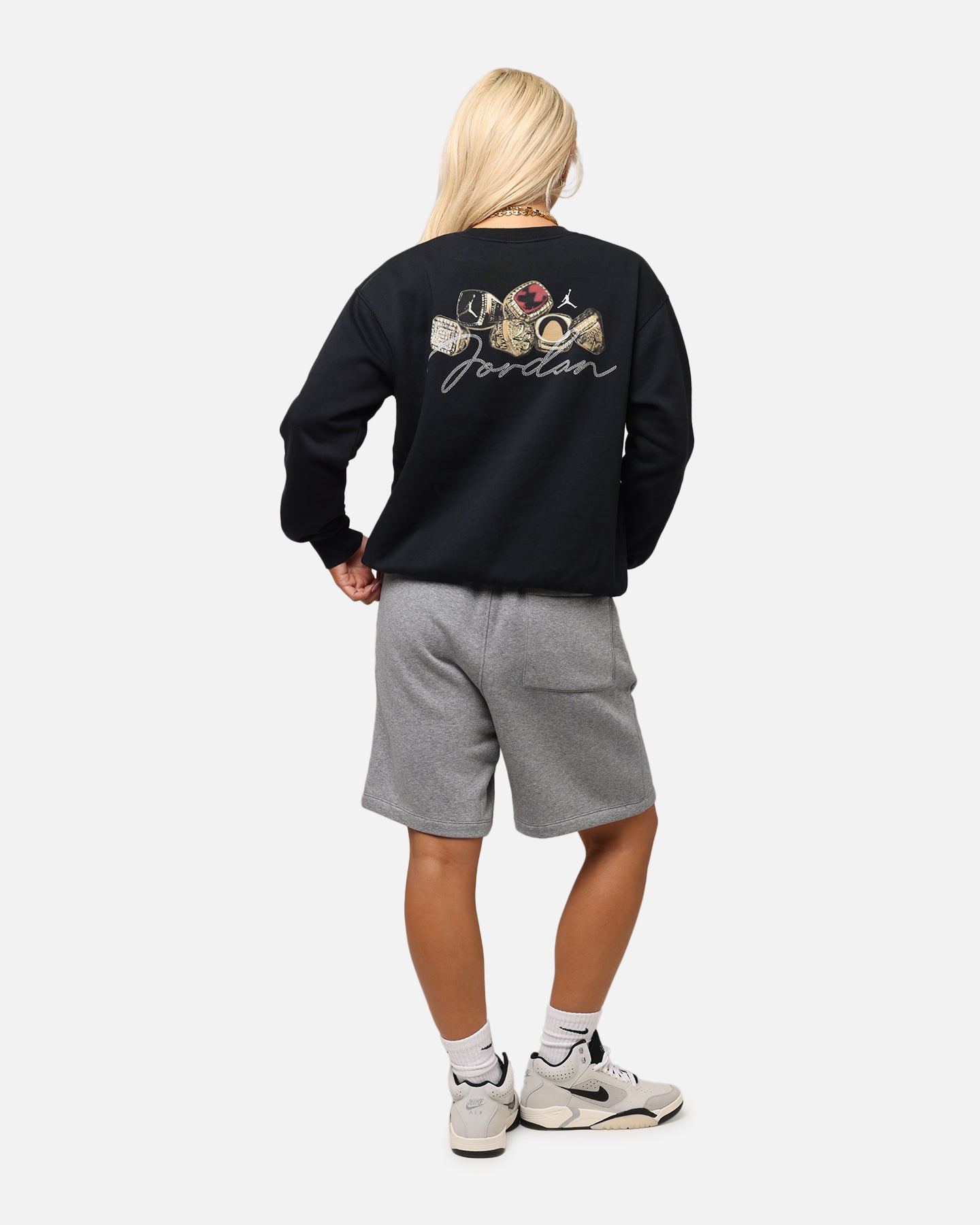 Jordan Women's Jumpman Brooklyn Fleece Graphic Crewneck Black/Sail、mySite、zt4zffjzw