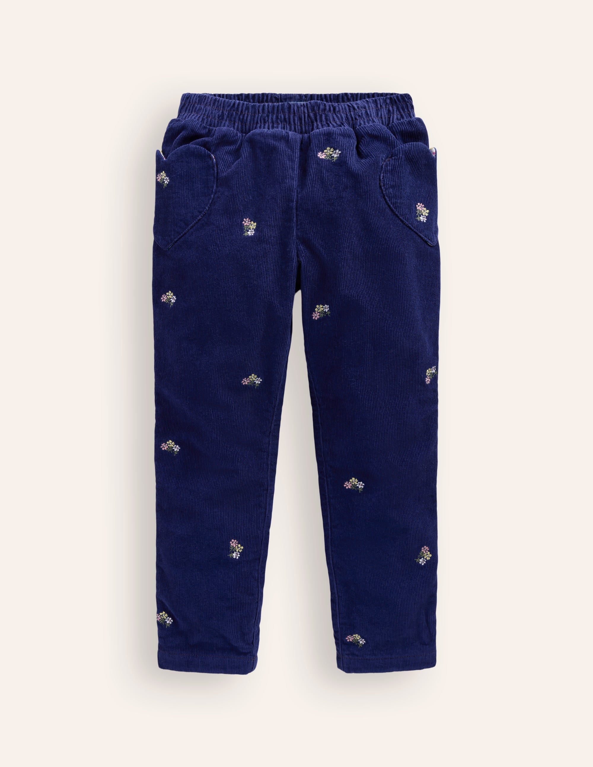  Lined Cord Pull-On Trousers-College Navy Embroidery、mySite、ashleygrahame