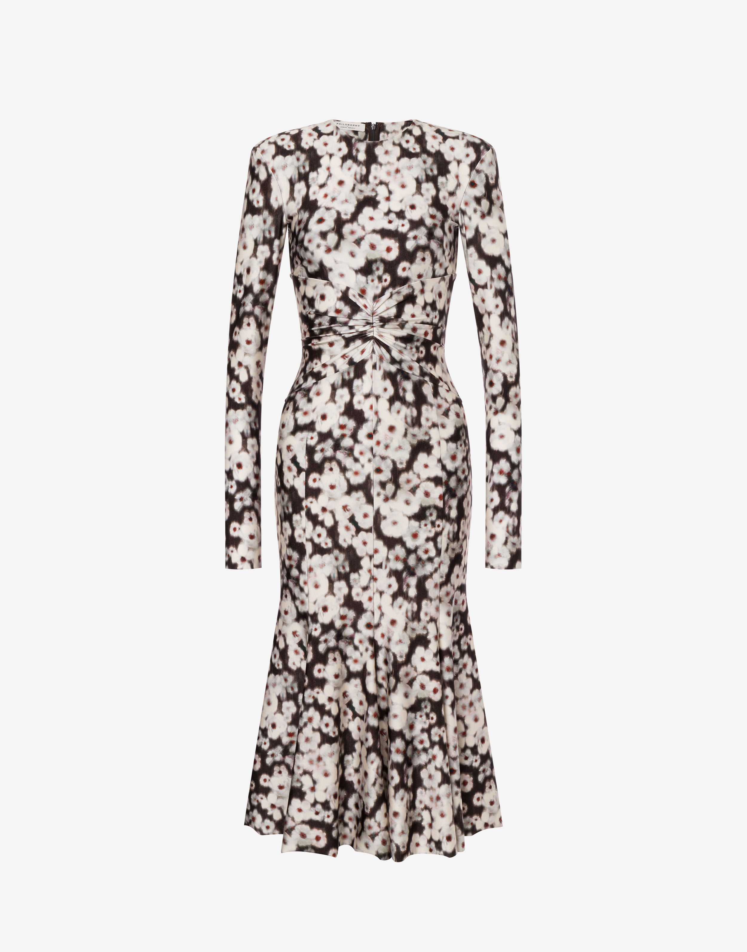 Abito girocollo in lycra con stampa fiori、mySite、aoinhome