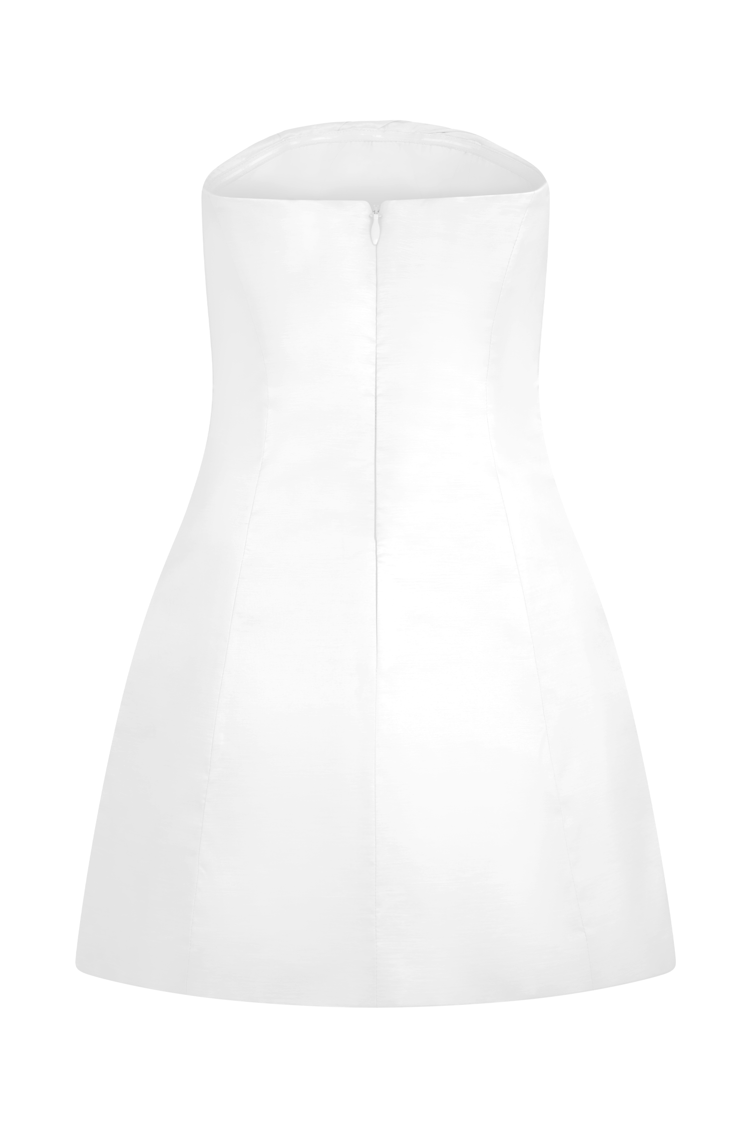 Leslie Gathered Taffeta Mini Dress - White、mySite、solidvoid