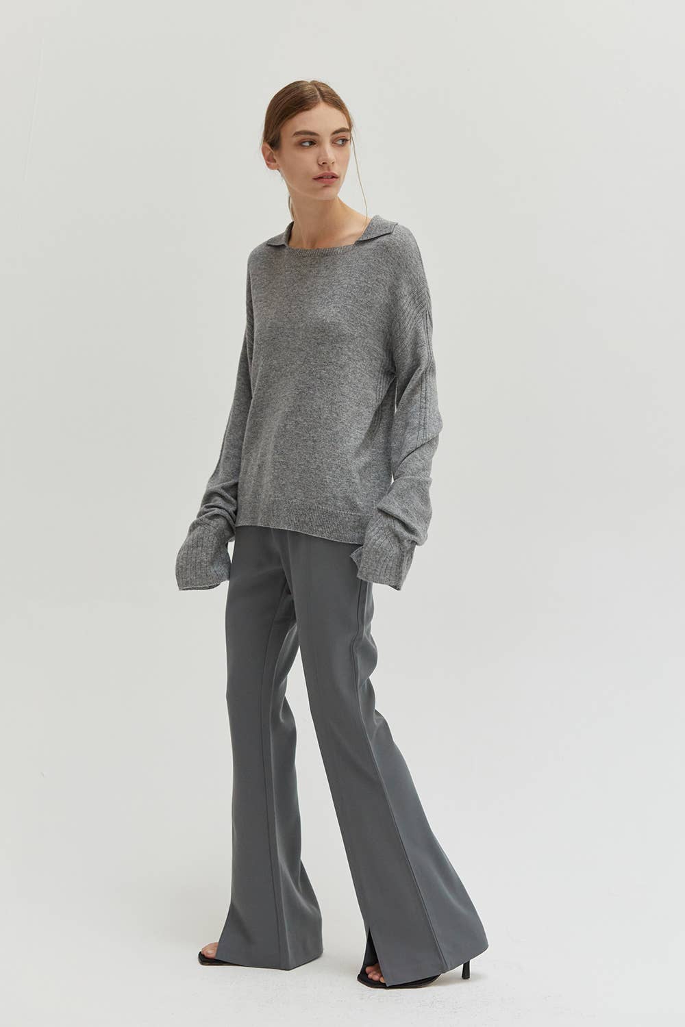 Maline Cashmere Softened Collared Sweater Top、mySite、dreamappss