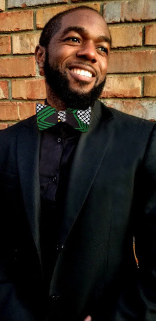 Green African Print Bow tie-DP3553BT、mySite、solidvoid