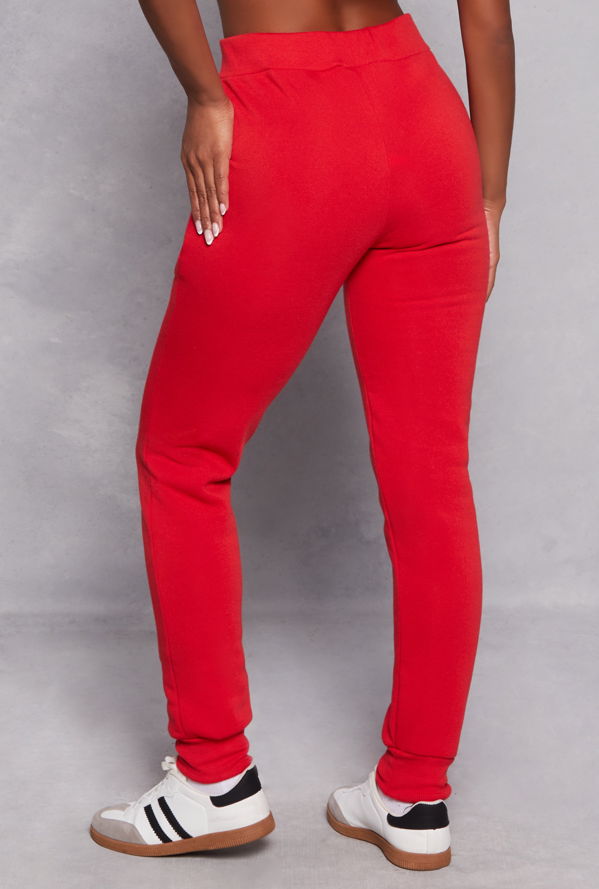 Fleece High Waist Drawstring Joggers、mySite、camillekostekn