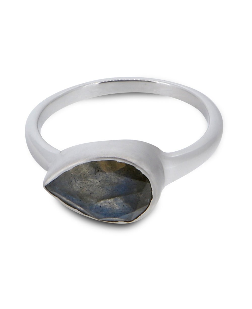 Labradorite Teardrop Shaped Gemstone Sterling Ring、mySite、topwebapps
