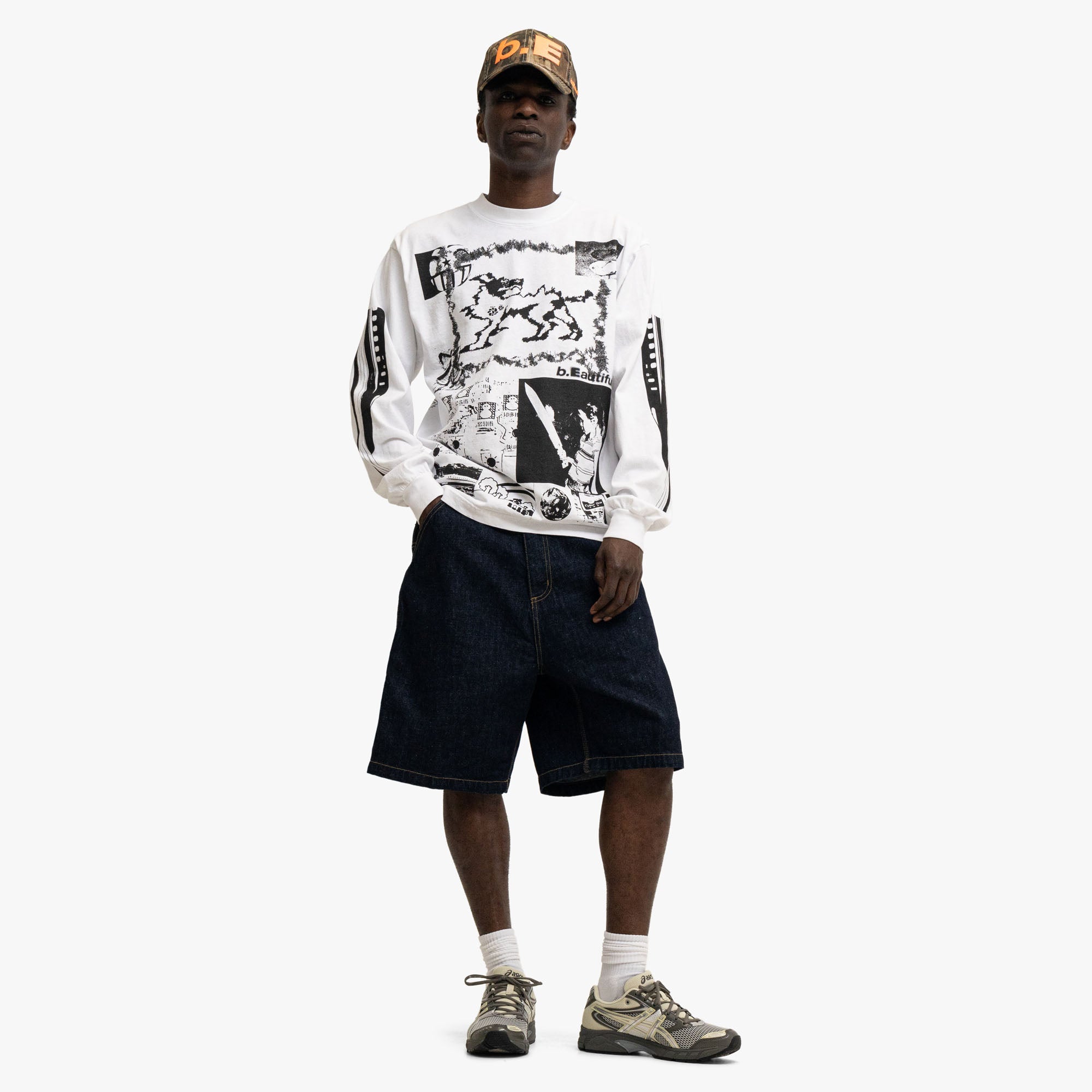  b.Eautiful x kiiro Shinkansen LS Shirt White、mySite、merchandisen