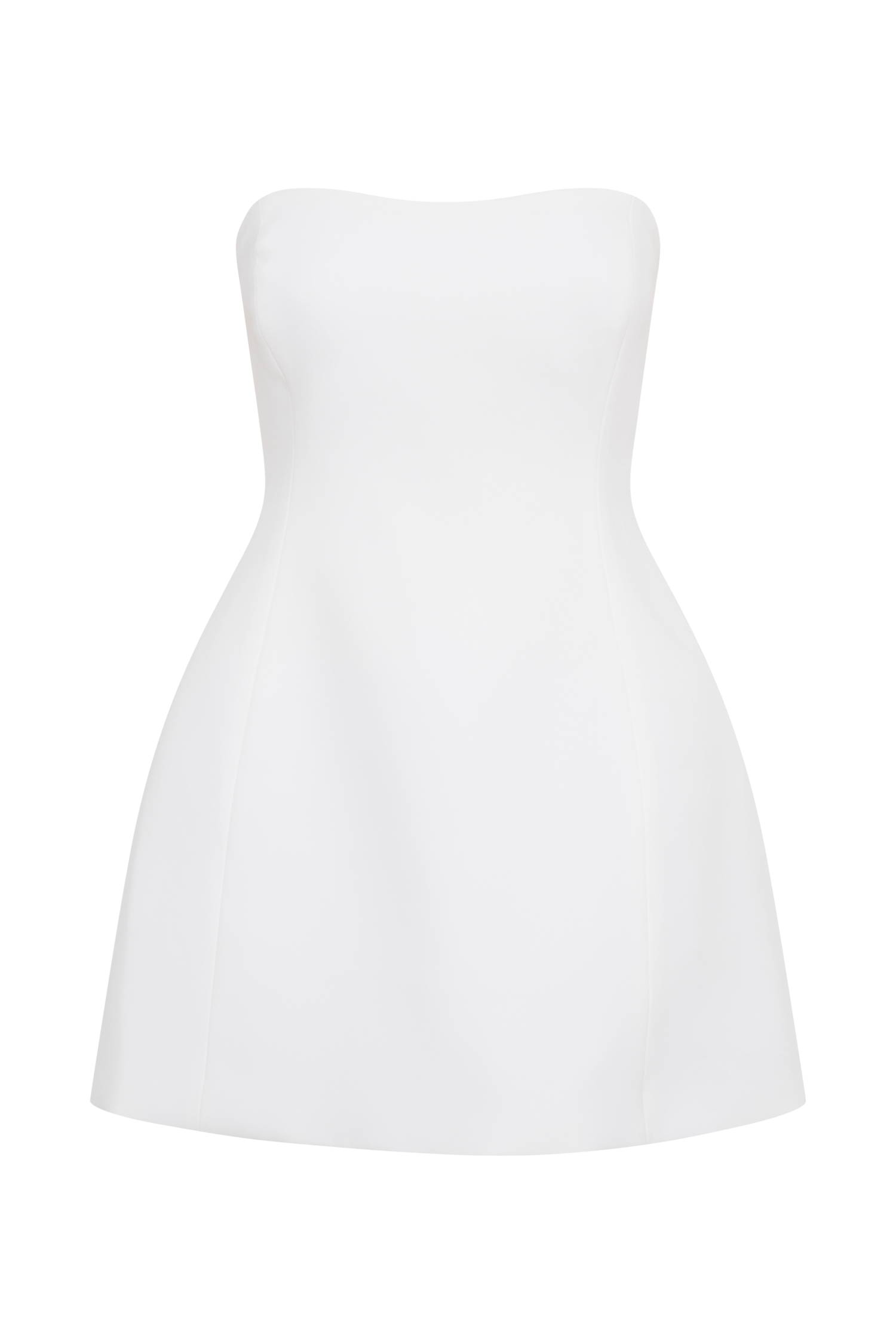 Neeka Strapless Bow Back Mini Dress - White、mySite、solidvoid