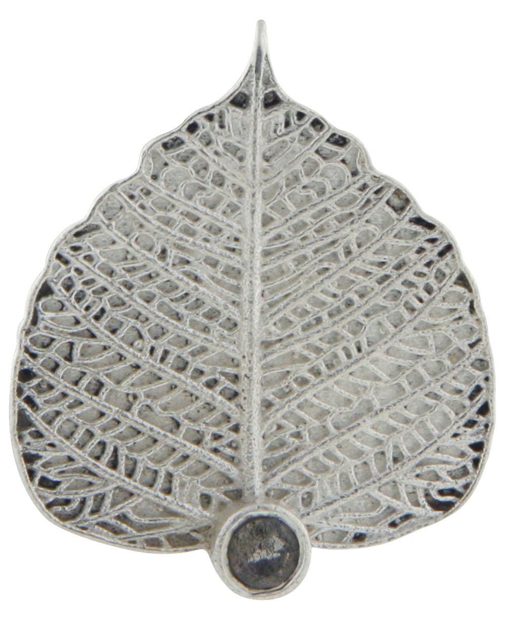 Textured Bodhi Leaf Pendant, Sterling Silver with Labradorite、mySite、topwebapps