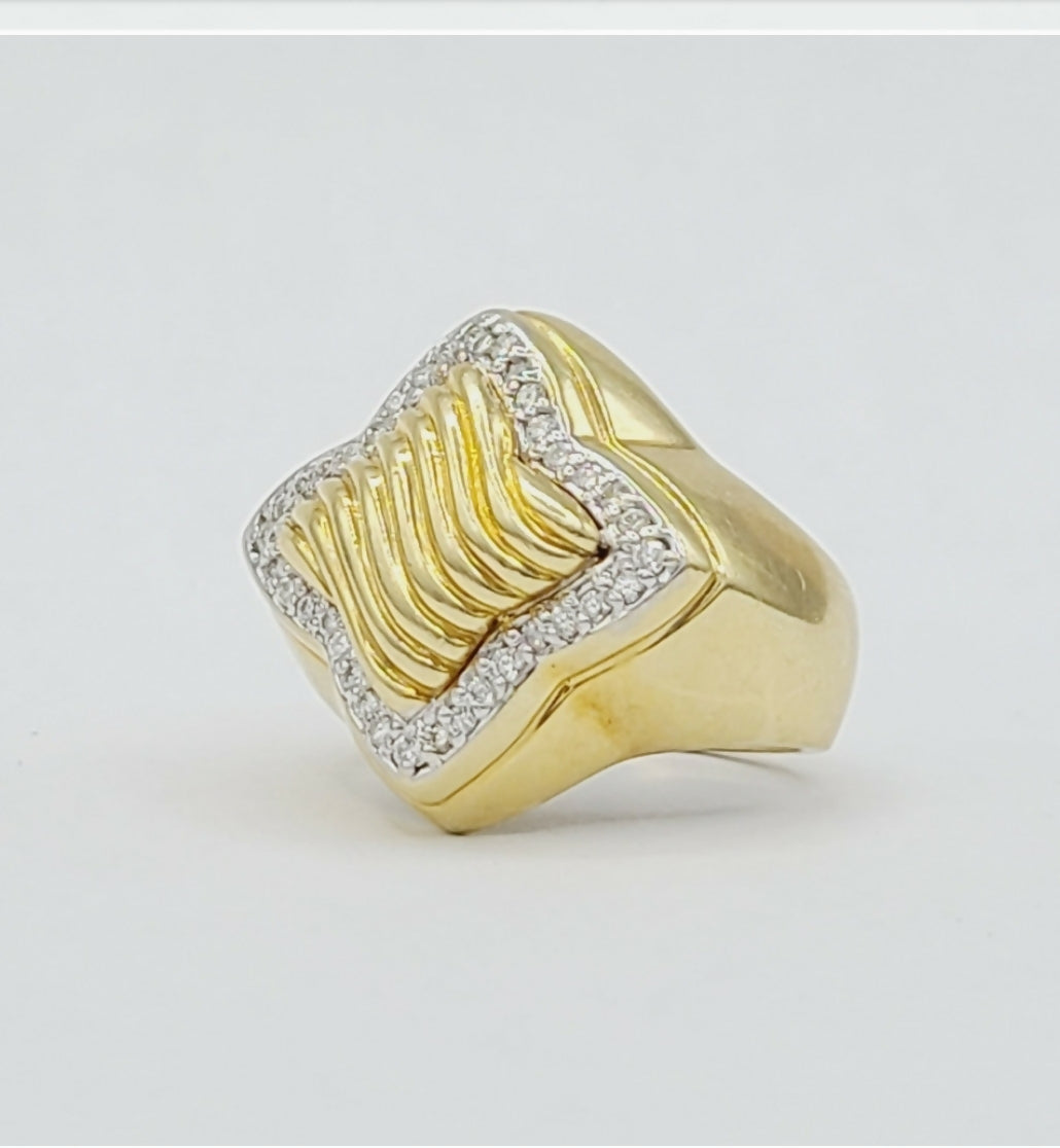 David Yurman Quatrefoil Sculpted Ring 鈥?Diamonds & 18k Gold、mySite、hinf8tx79