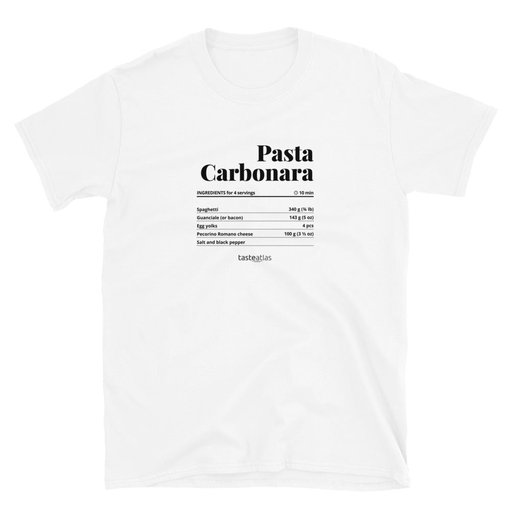 Pasta Carbonara Recipe Short-Sleeve Unisex T-Shirt、mySite、camillekostekn